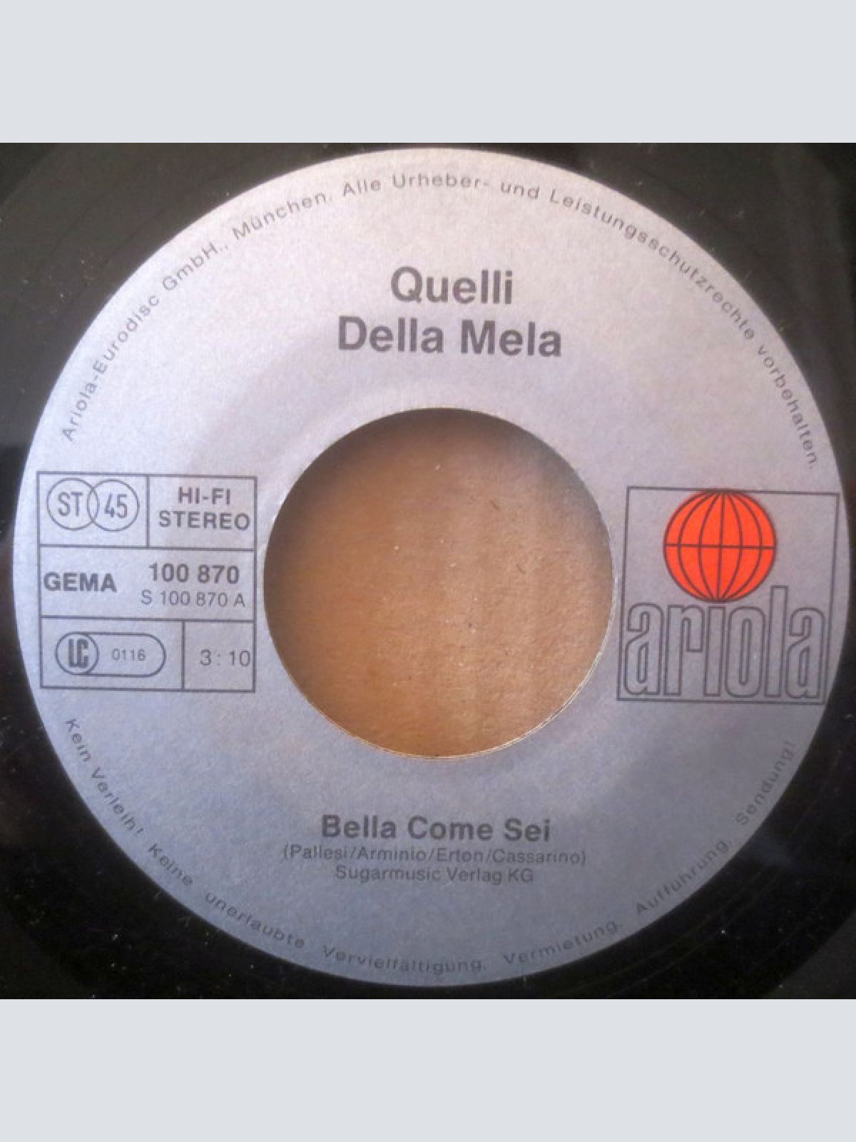 Vinyl / Quelli Della Mela - Bella Come Sei