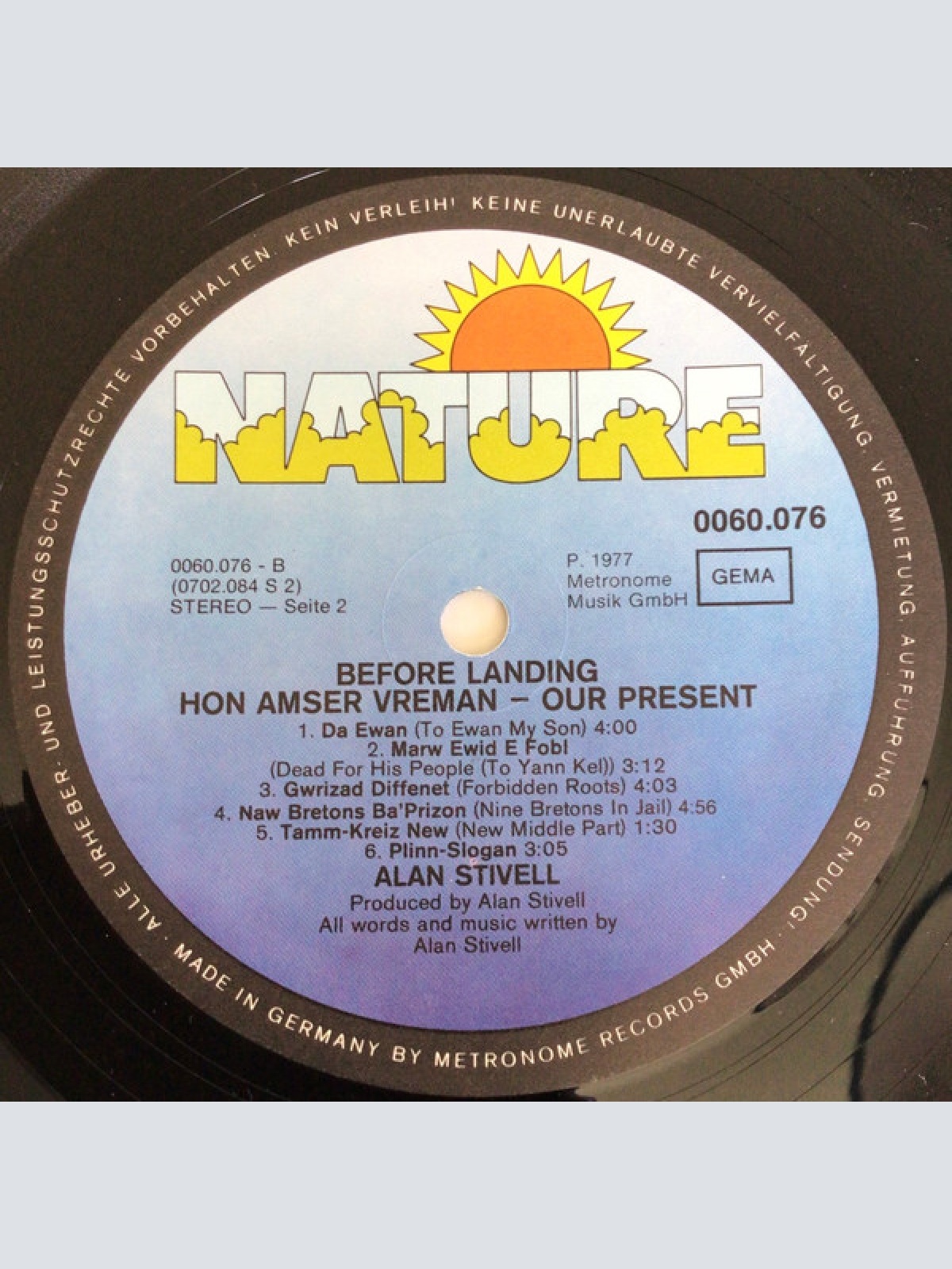 Vinyl / Alan Stivell - Before Landing (Raok Dilestra)