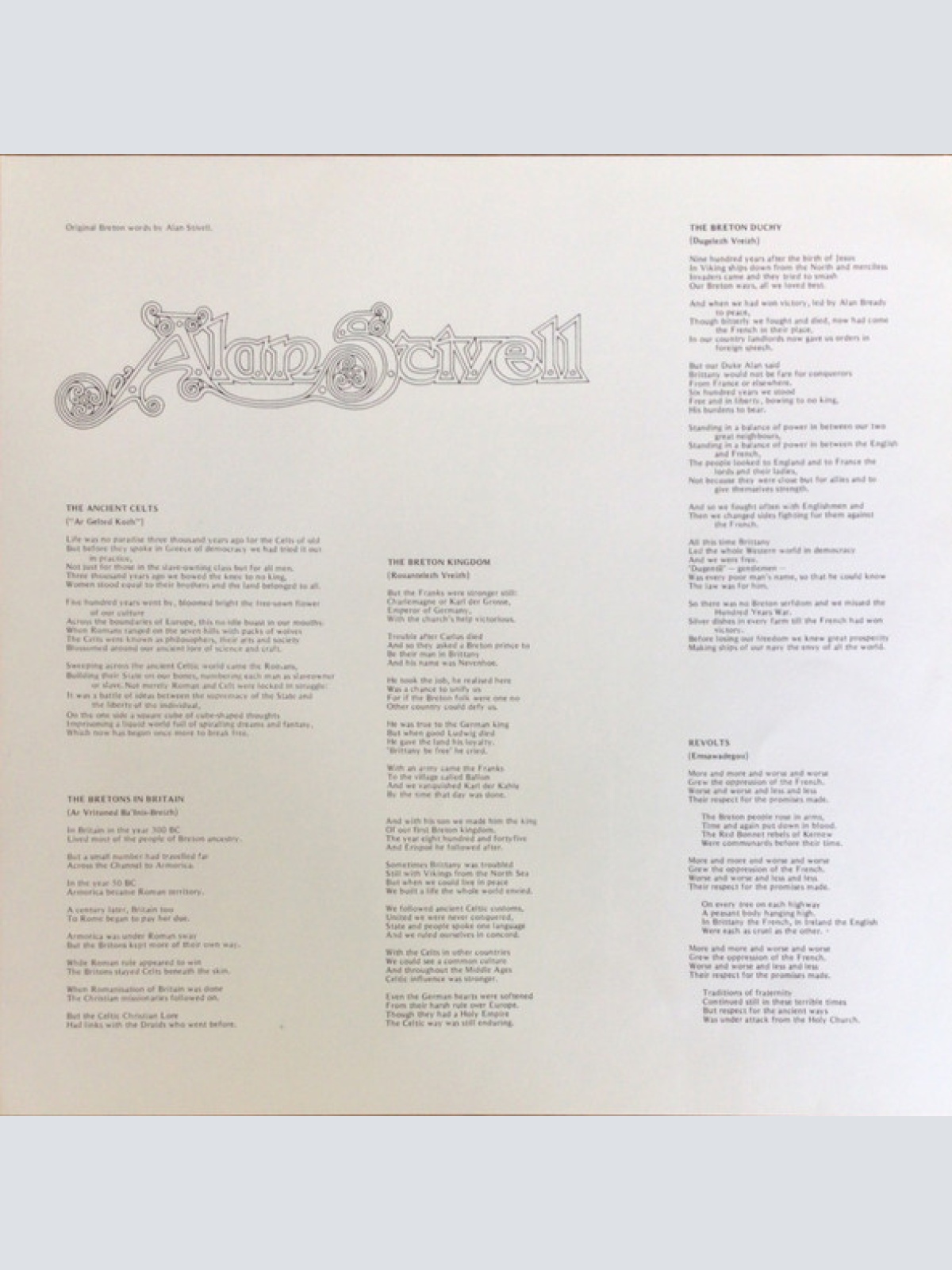 Vinyl / Alan Stivell - Before Landing (Raok Dilestra)