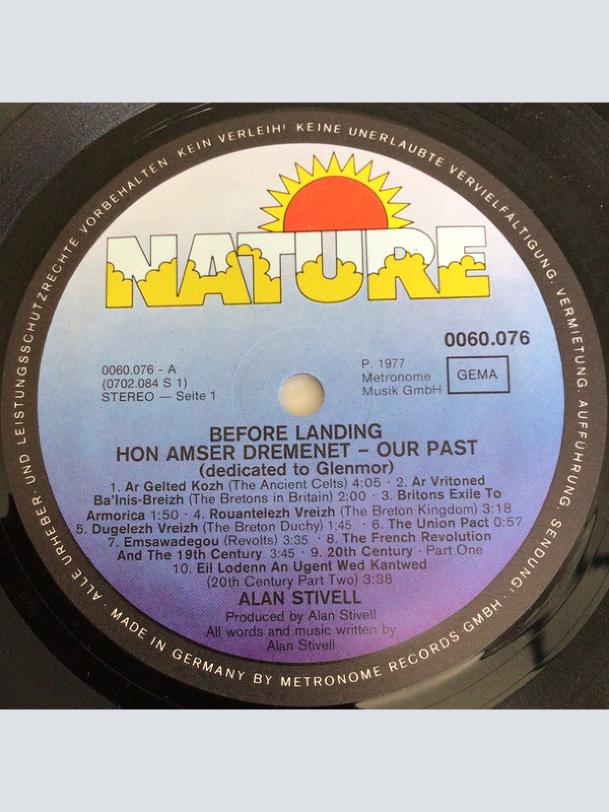 Vinyl / Alan Stivell - Before Landing (Raok Dilestra)