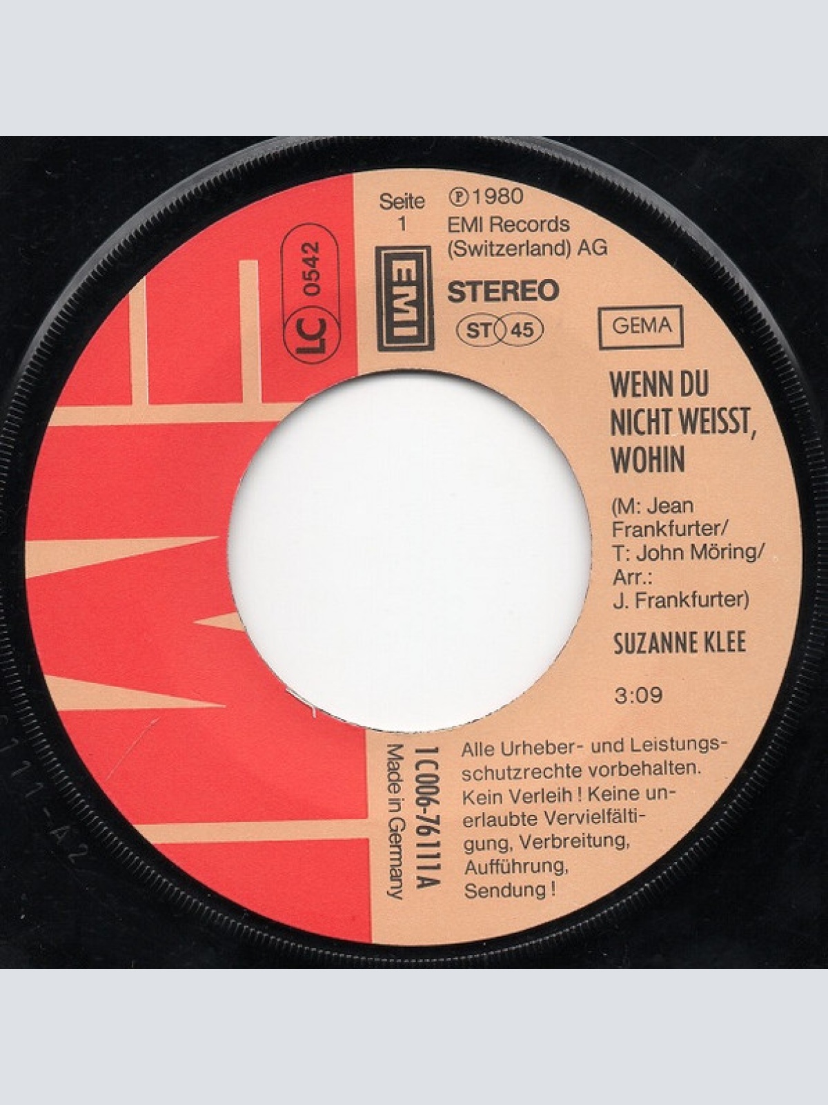 Vinyl / Suzanne Klee - Wenn Du Nicht Weisst, Wohin