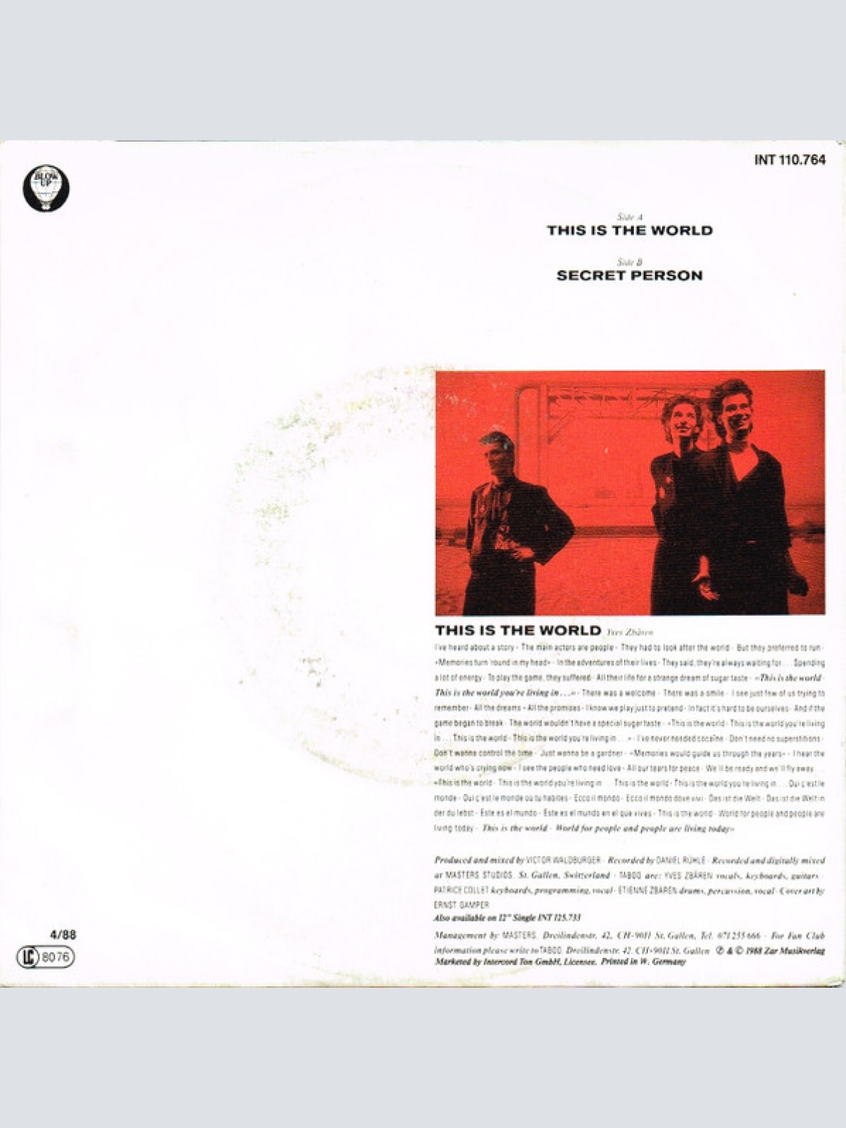 Vinyl / Taboo (17) - This Is The World