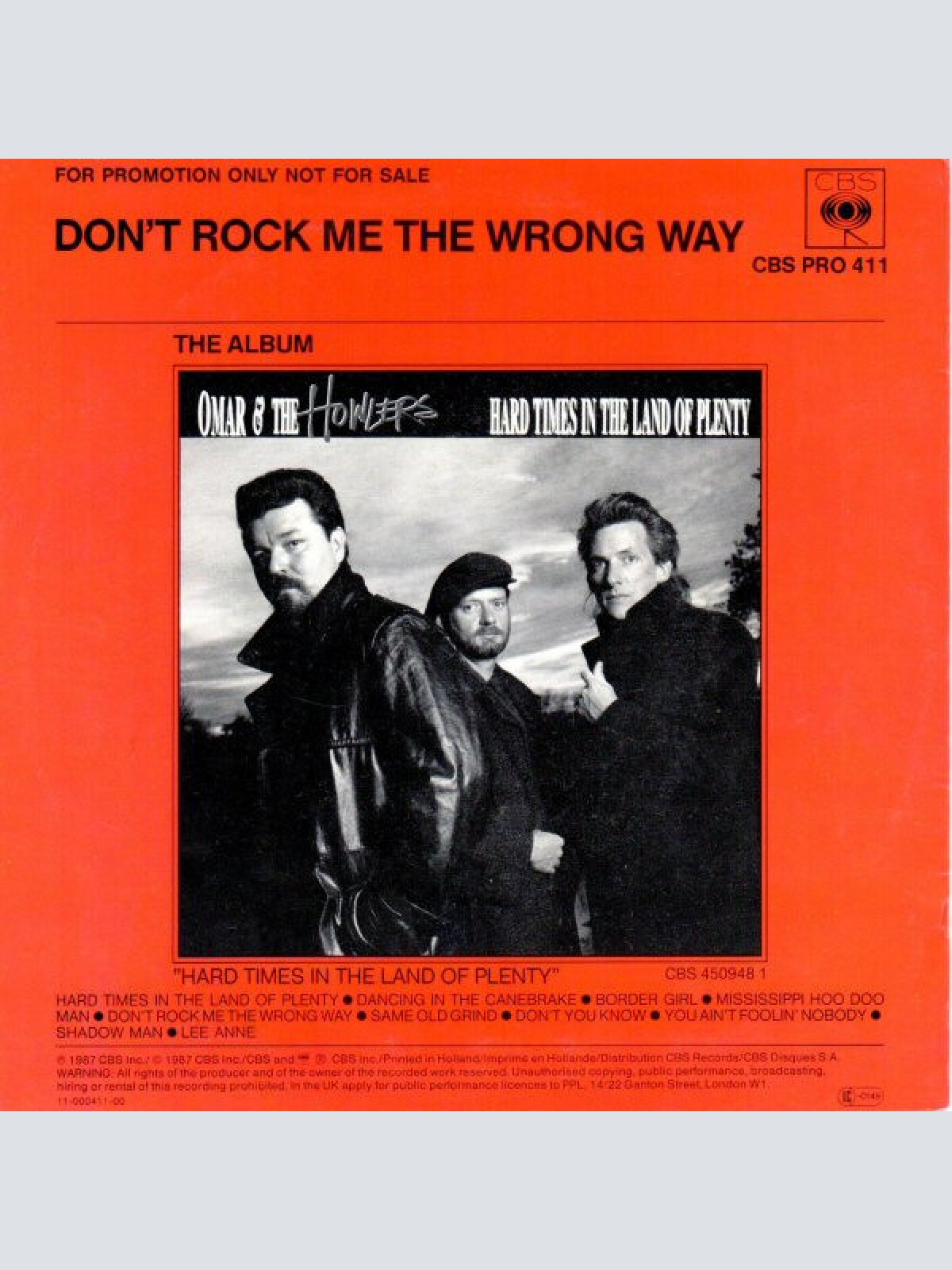 Vinyl / Omar And The Howlers - Hard Times In The Land Of Plenty