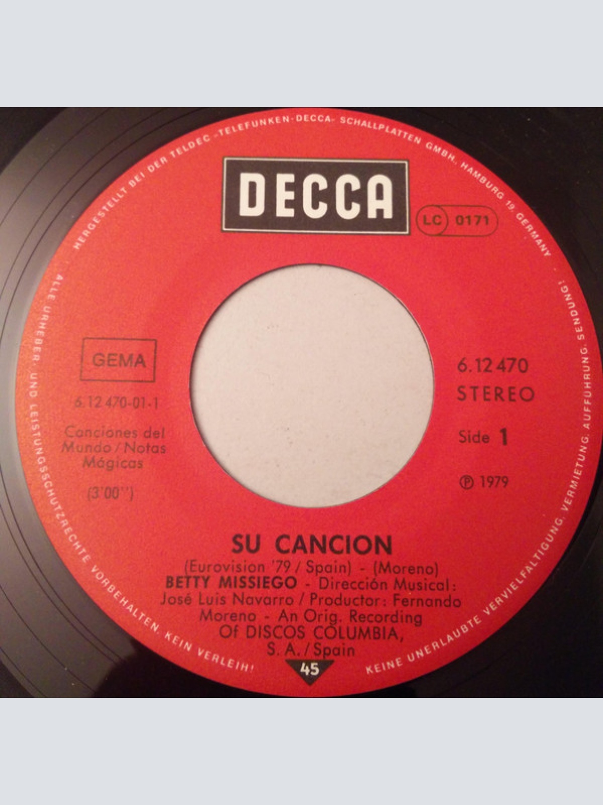 Vinyl / Betty Missiego - Su Canción