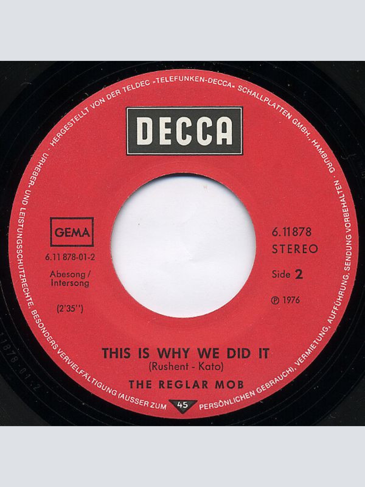 Vinyl / The Reglar Mob - Lover's Concerto / This Is Why We Did It