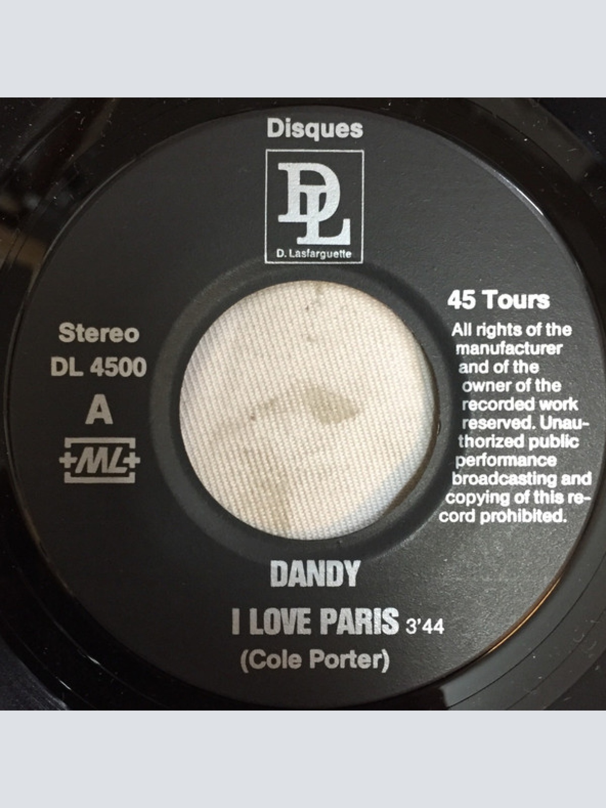 Vinyl / Dandy (10) - I Love Paris / Tonight, Tonight (Be Mine)