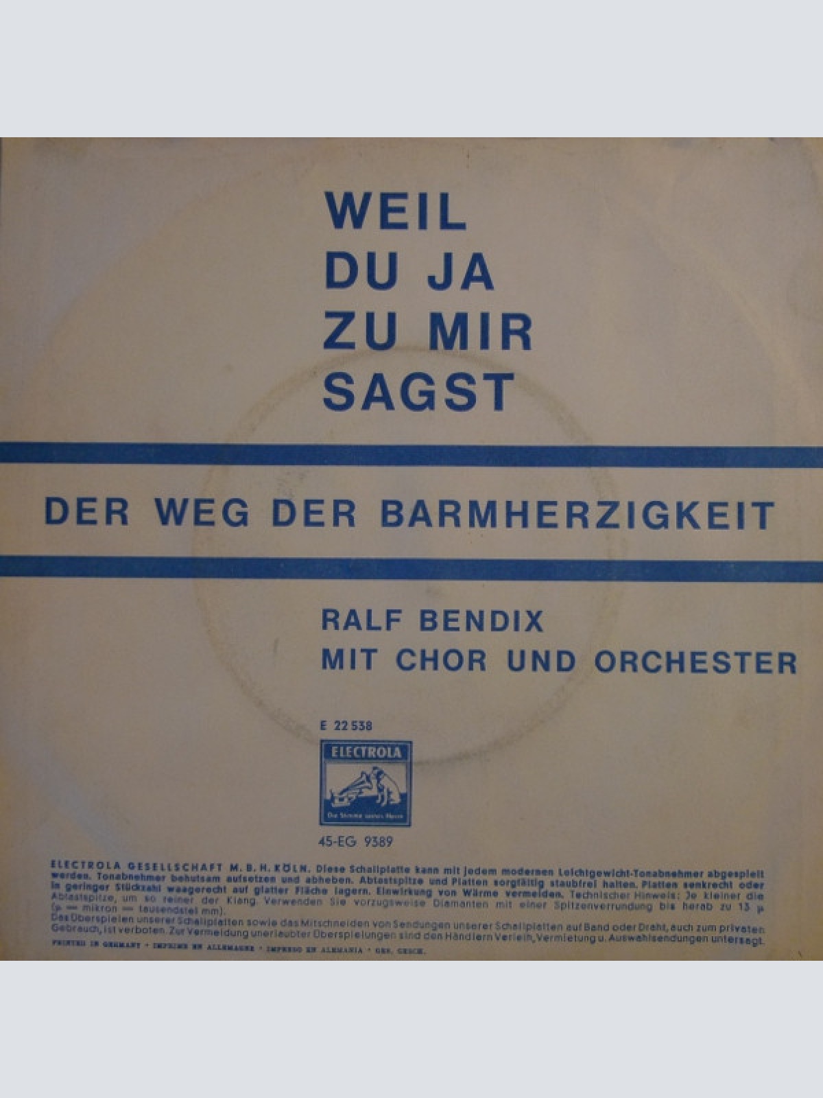 Vinyl / Ralf Bendix - Weil Du Ja Zu Mir Sagst