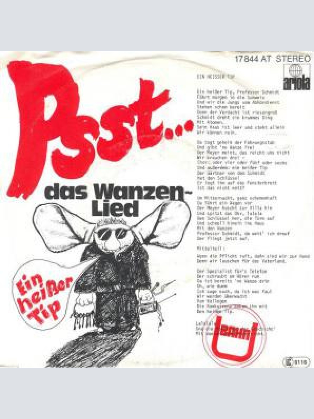 Vinyl / U-Bahn (5) - Psst.....Das Wanzen-Lied (Ein Heißer Tip)