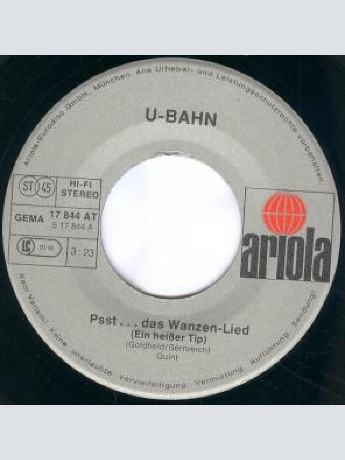 Vinyl / U-Bahn (5) - Psst.....Das Wanzen-Lied (Ein Heißer Tip)