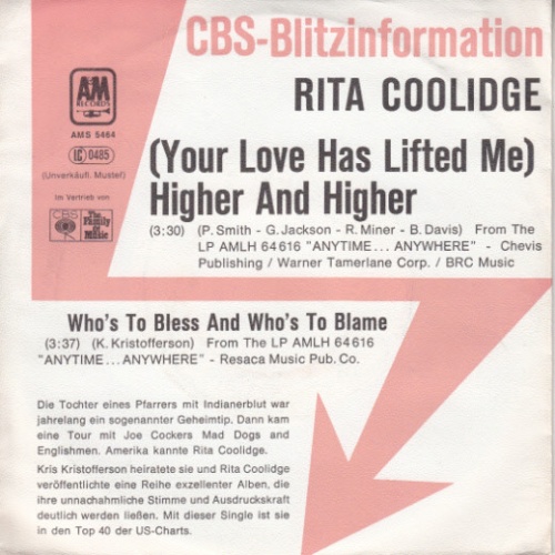 Vinyl / Rita Coolidge - (Your Love Has Lifted Me) Higher And Higher