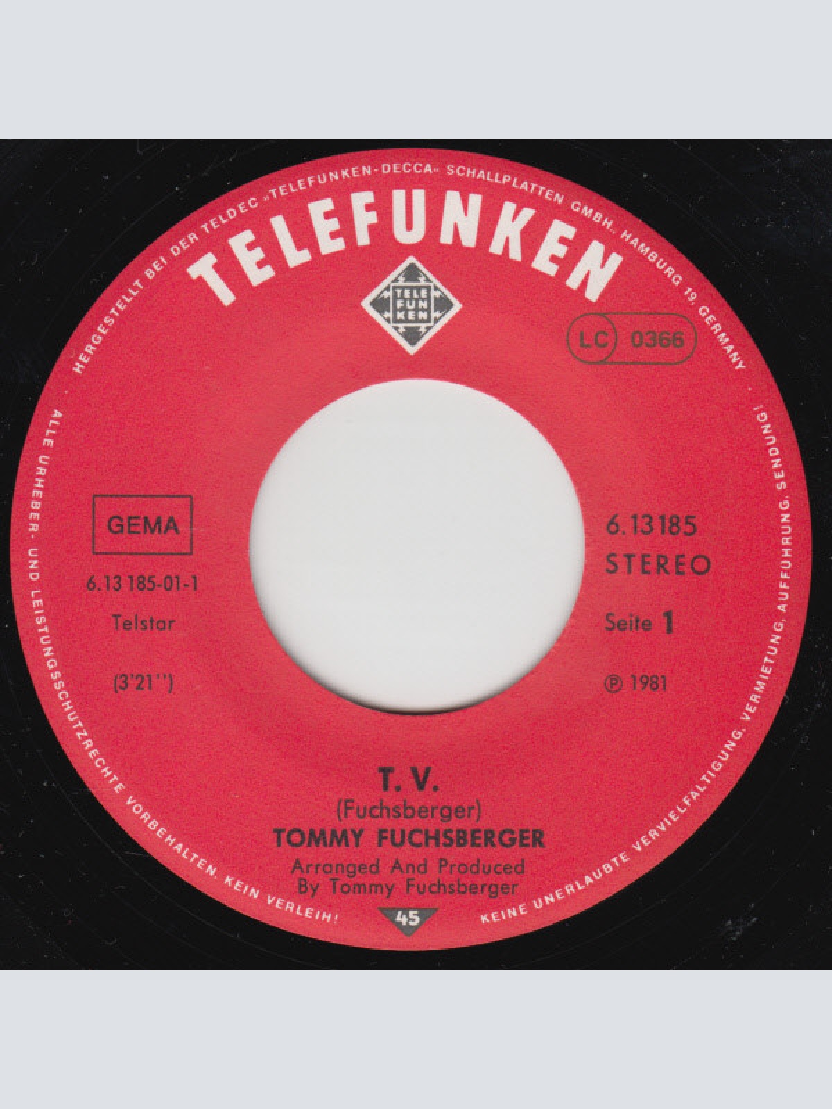 Vinyl / Tommy Fuchsberger* - T.V.–Television