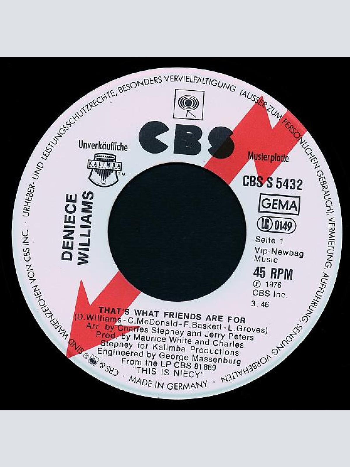 Vinyl / Deniece Williams - That's What Friends Are For