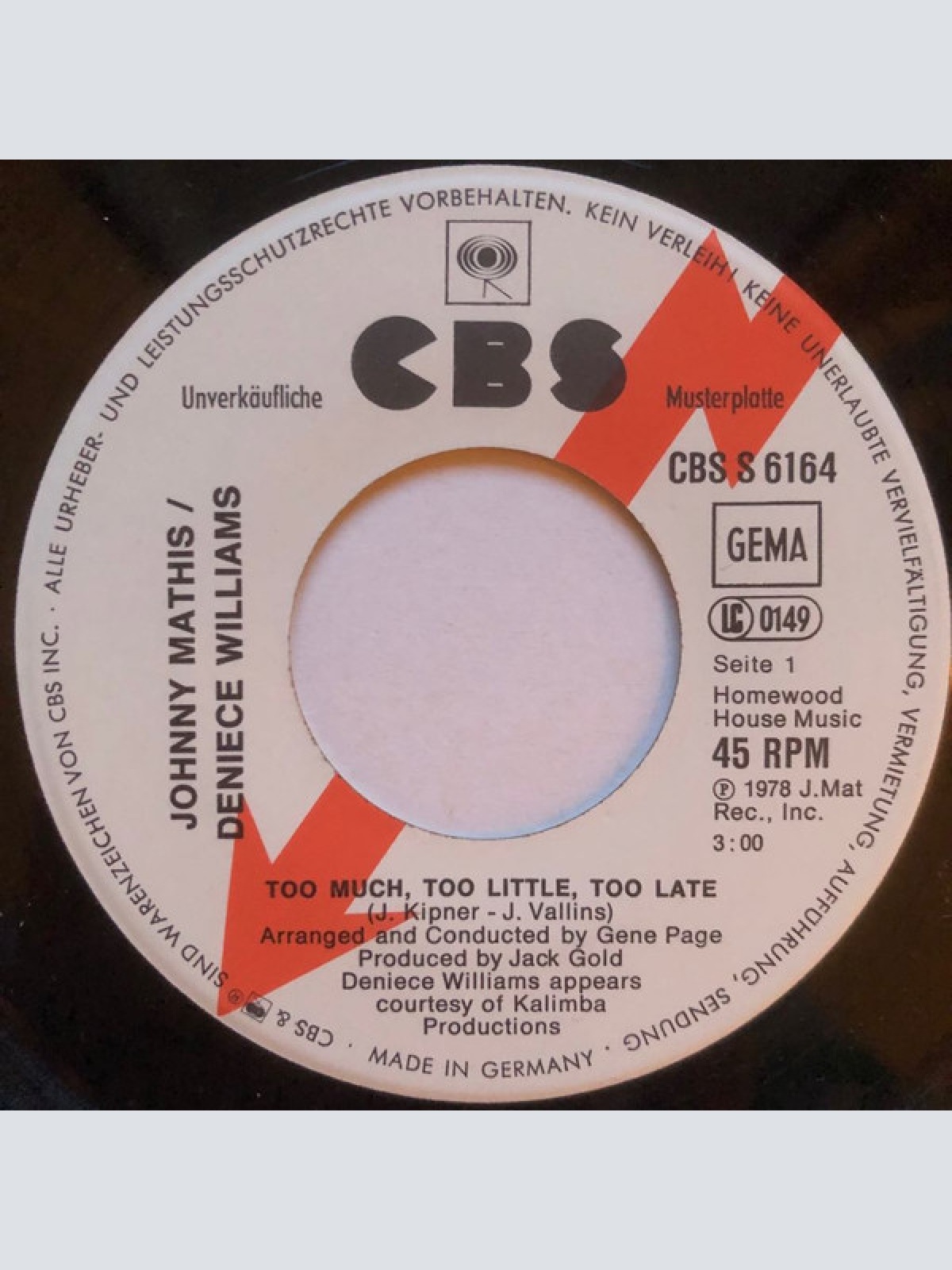 Vinyl / Johnny Mathis & Deniece Williams - Too Much Too Little Too Late