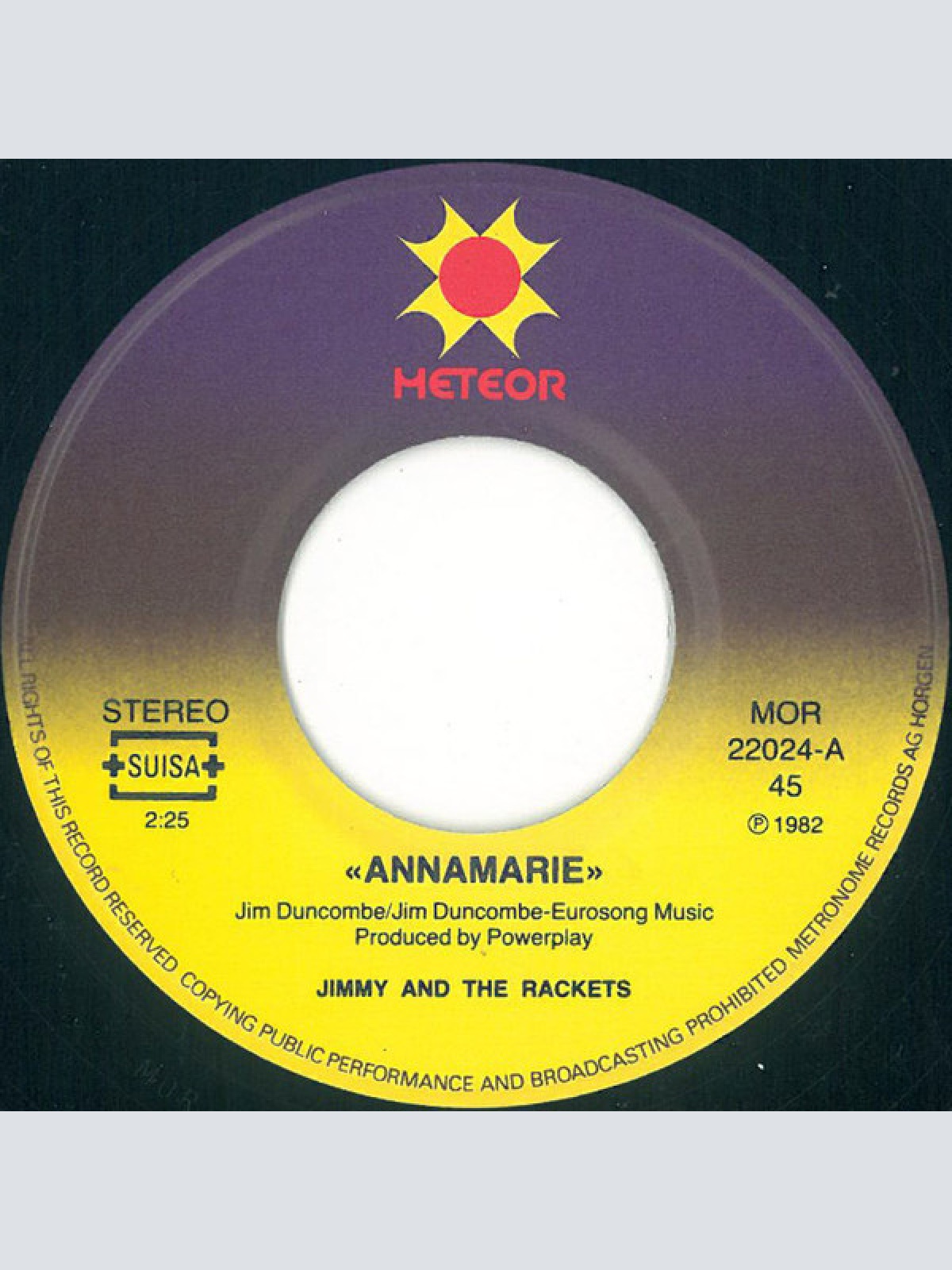 Vinyl / Jimmy And The Rackets* - Annamarie