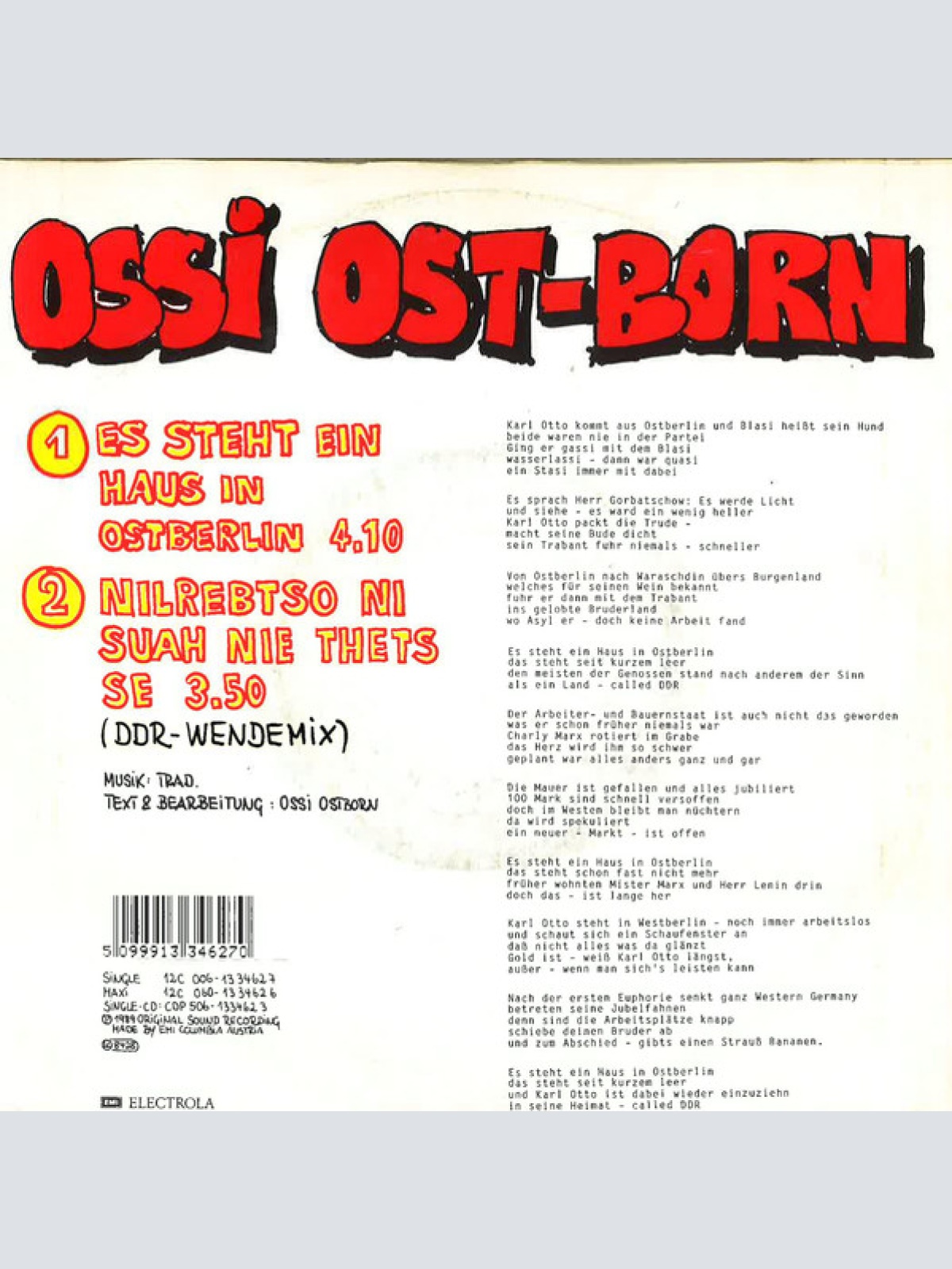 Vinyl / Ossi Ost-Born - Es Steht Ein Haus In Ostberlin