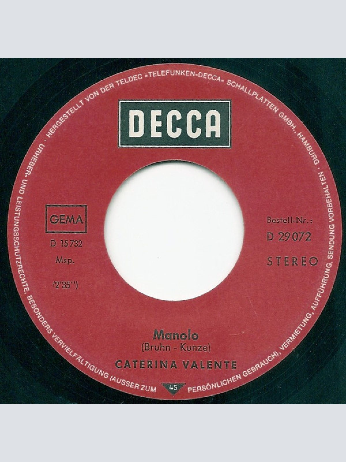 Vinyl / Caterina Valente - Manolo