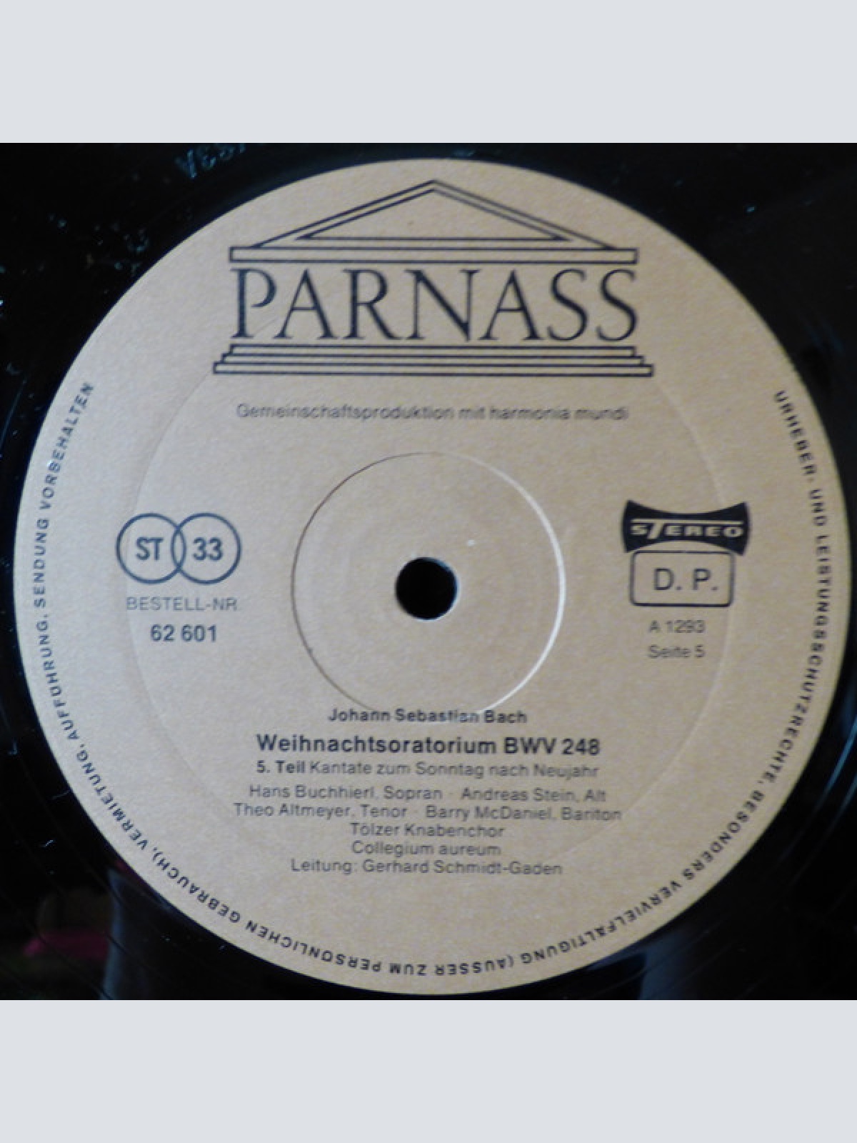 Vinyl / J.S. Bach* / Theo Altmeyer, Barry McDaniel, Tölzer Knabenchor, Collegium Aureum Ltg. Gerhard Schmidt-Gaden - Weihnachts-Oratorium
