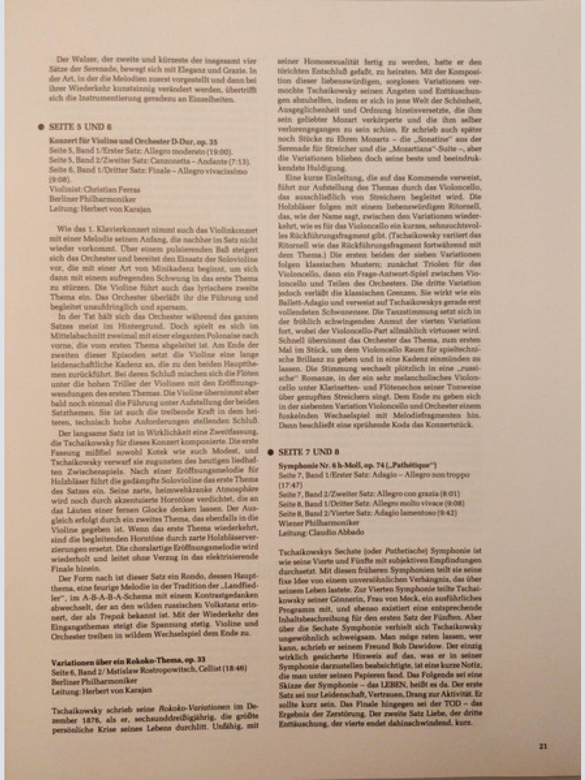 Vinyl / Peter Iljitsch Tschaikowsky* - Grosse Meister Der Musik