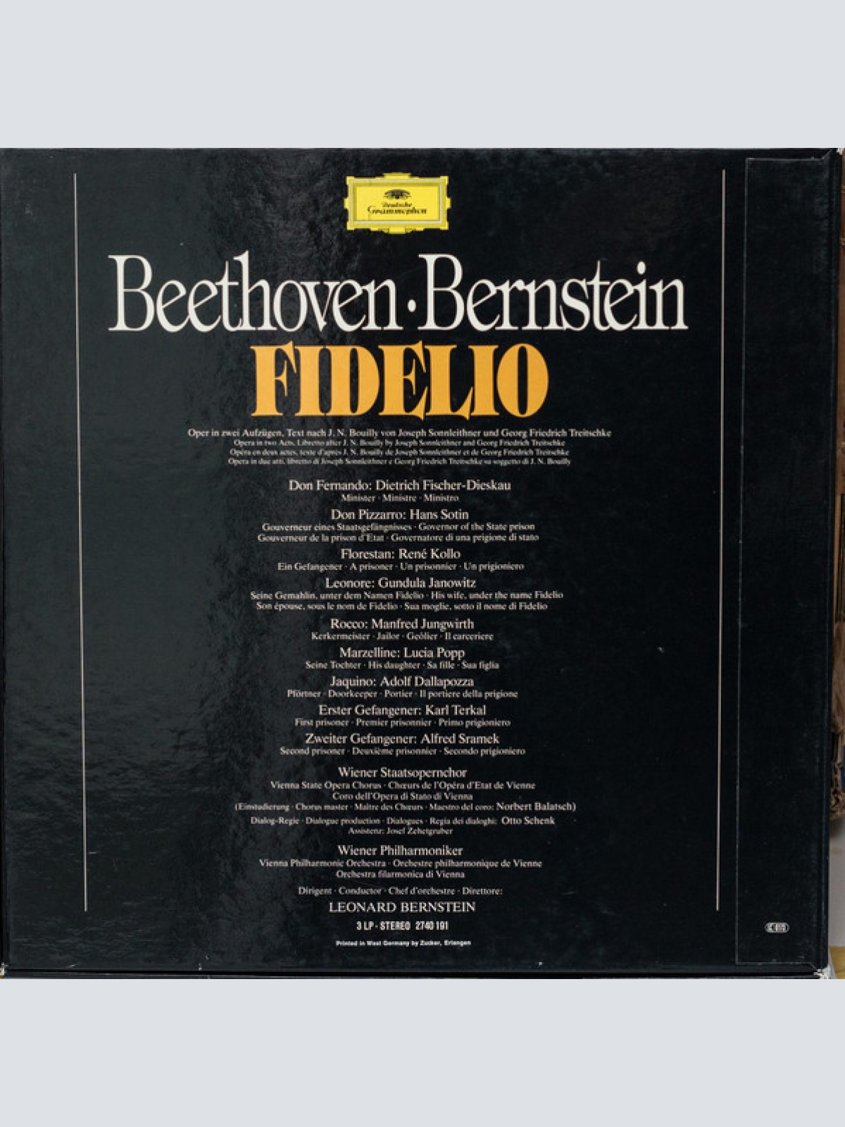 Vinyl / Ludwig van Beethoven - Leonard Bernstein - Chor Der Wiener Staatsoper* - Wiener Philharmoniker, Gundula Janowitz, Lucia Popp, René Kollo, Hans Sotin, Dietrich Fischer-Dieskau, Manfred Jungwirth, Adolf Dallapozza - Fidelio