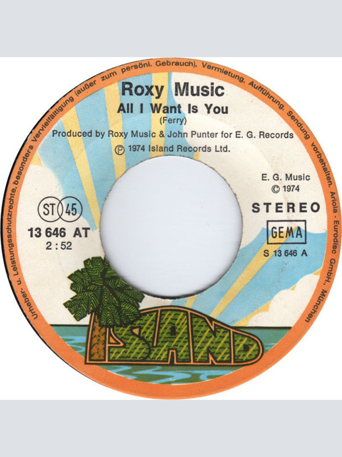 Vinyl / Roxy Music - All I Want Is You