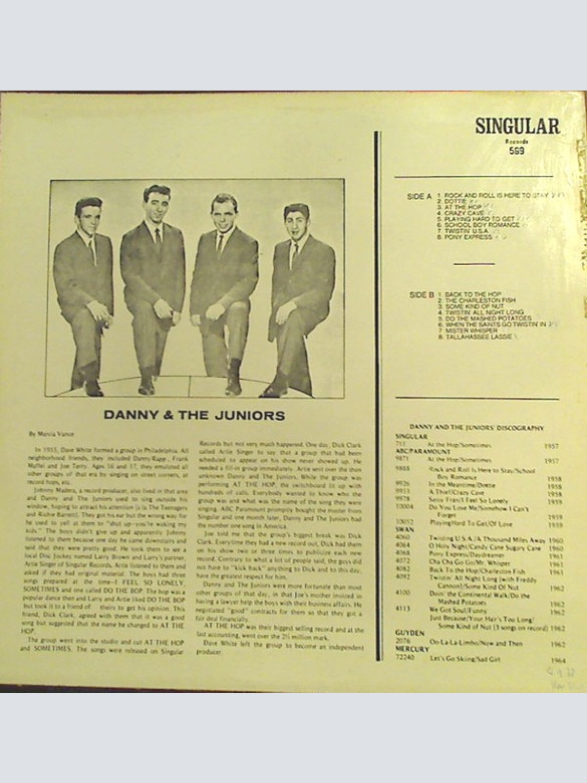 Vinyl / Danny & The Juniors - Rock And Roll Is Here To Stay