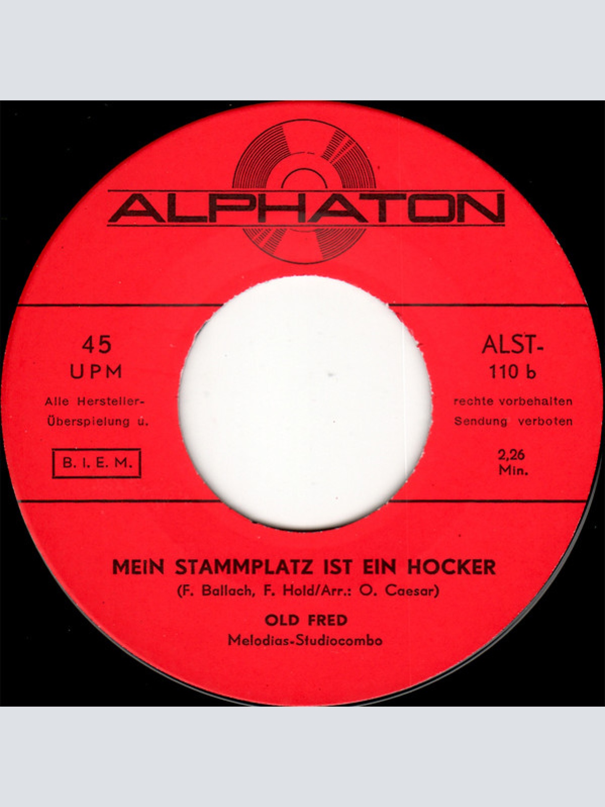 Vinyl / Old Fred - Ich Bin Allein Mit Meinem Whisky