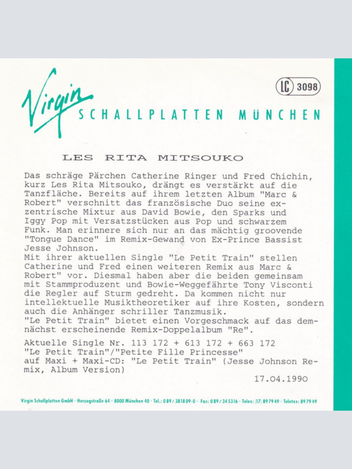 Vinyl / Les Rita Mitsouko - Le Petit Train