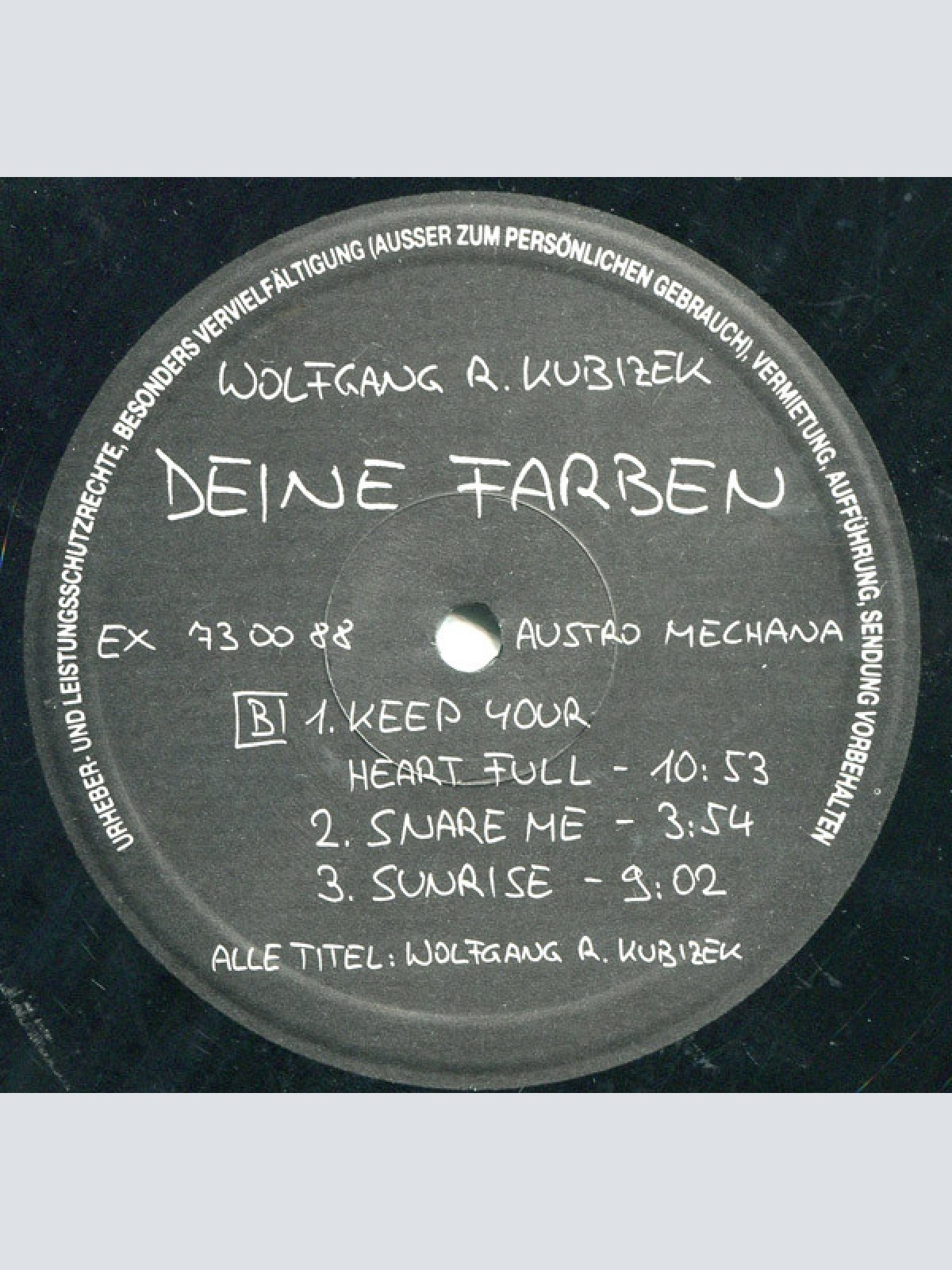 Vinyl / Wolfgang R. Kubizek - Deine Farben - Electric Violin Solo