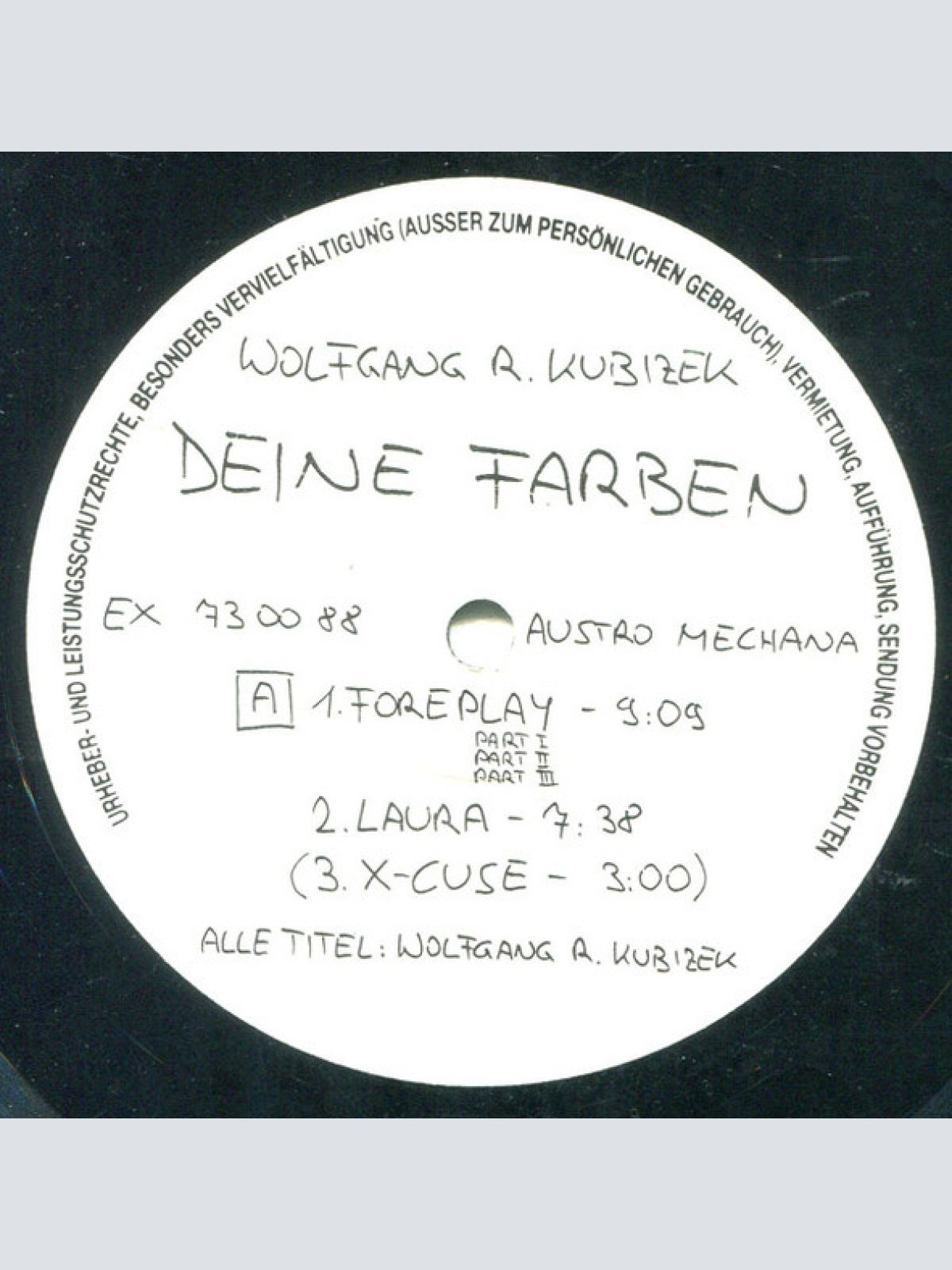 Vinyl / Wolfgang R. Kubizek - Deine Farben - Electric Violin Solo