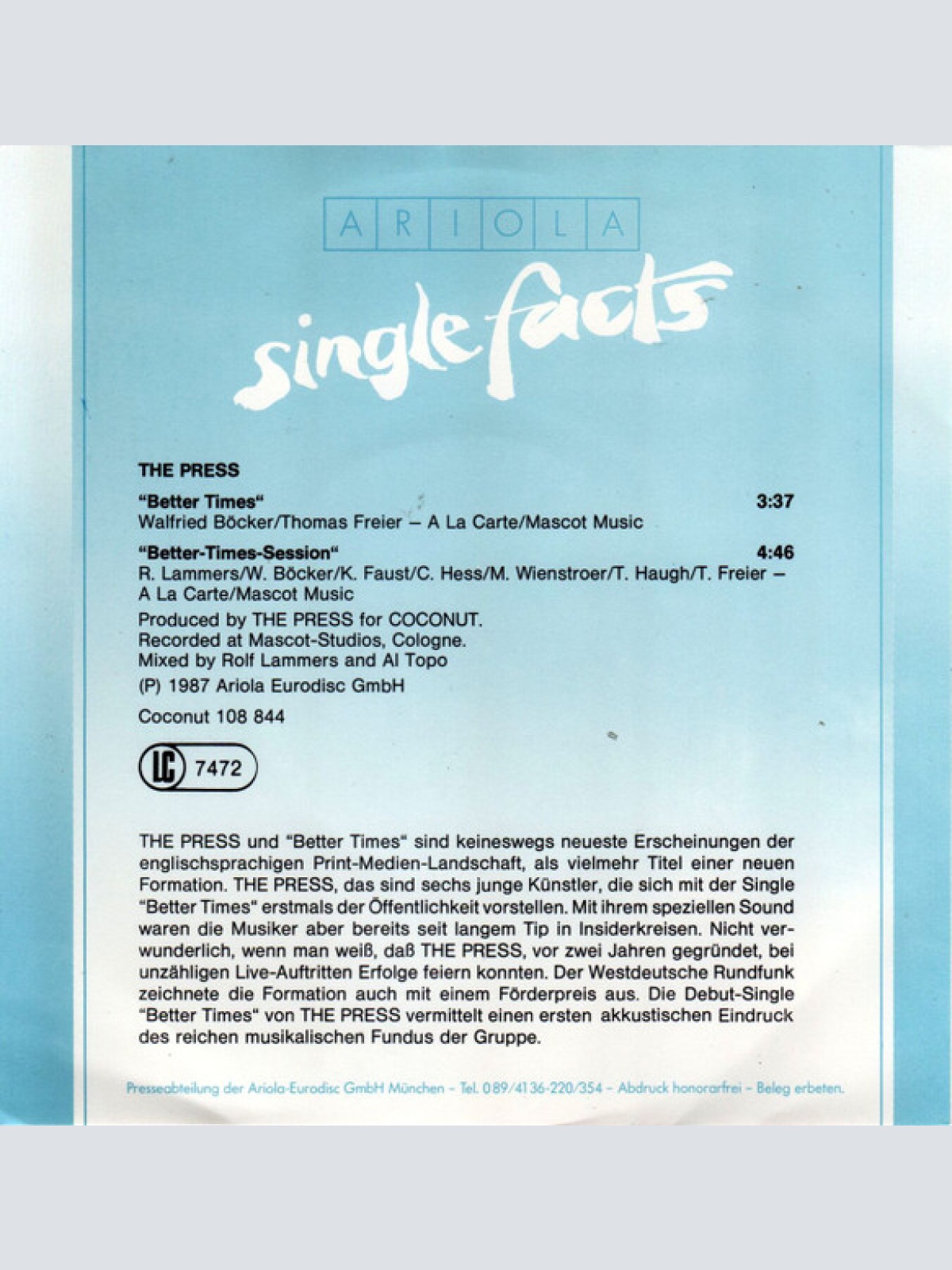 Vinyl / The Press (19) - Better Times