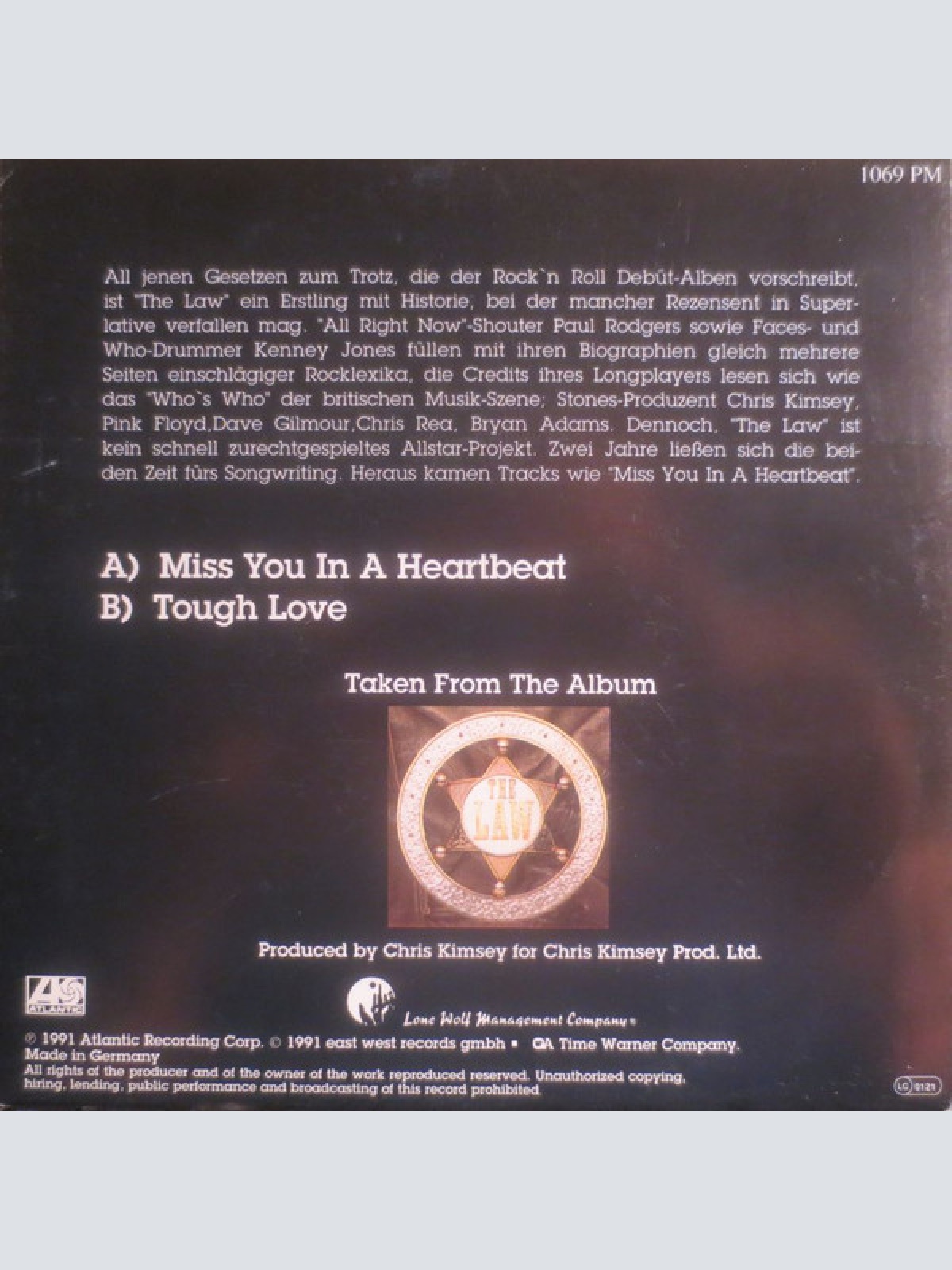 Vinyl / The Law (3) - Miss You In A Heartbeat