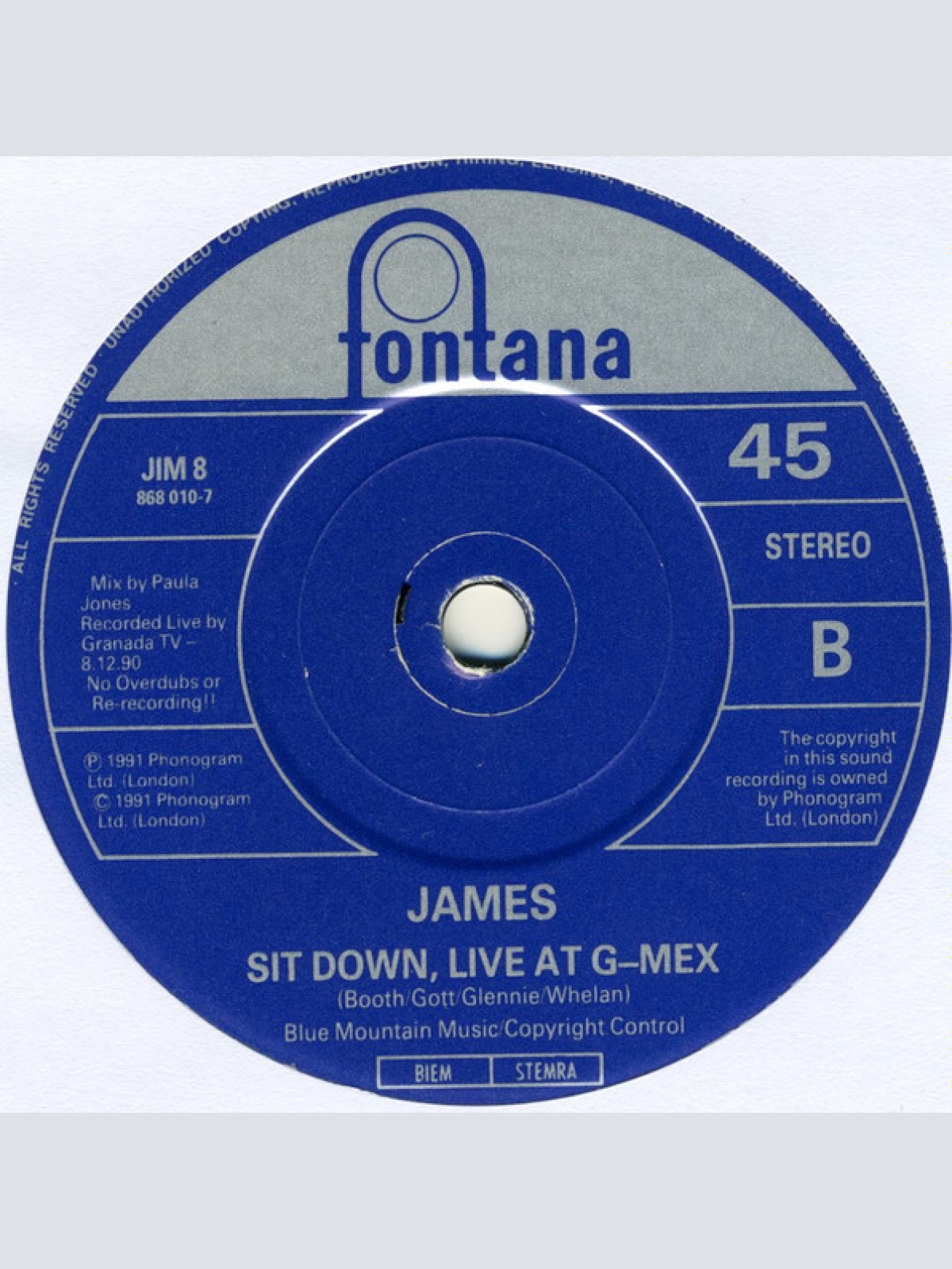 Vinyl / James - Sit Down