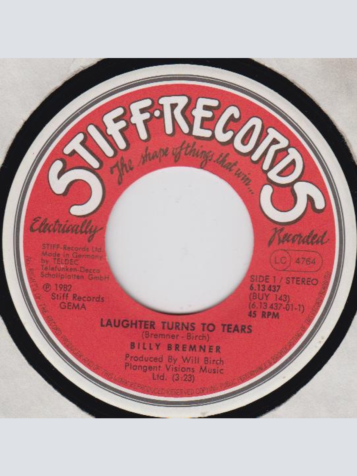 Vinyl / Billy Bremner - Laughter Turns To Tears