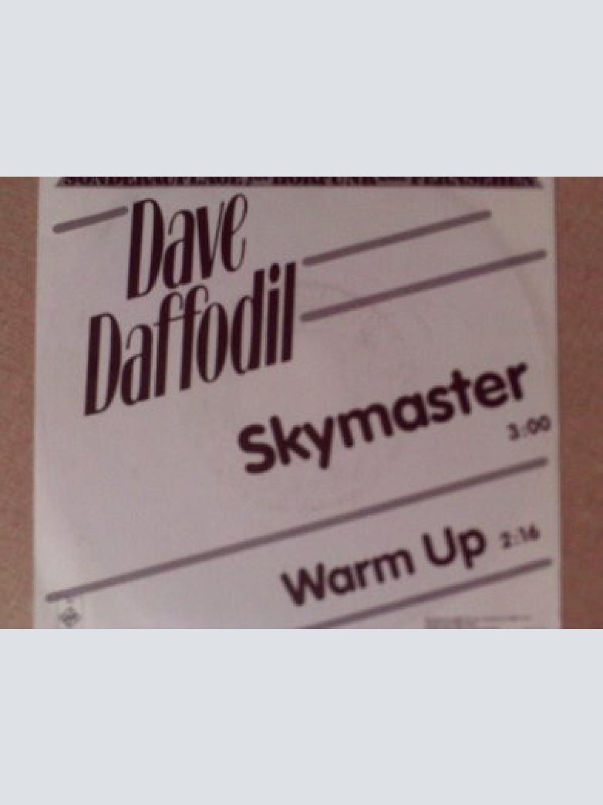 Vinyl / Dave Daffodil - Skymaster / Warm Up