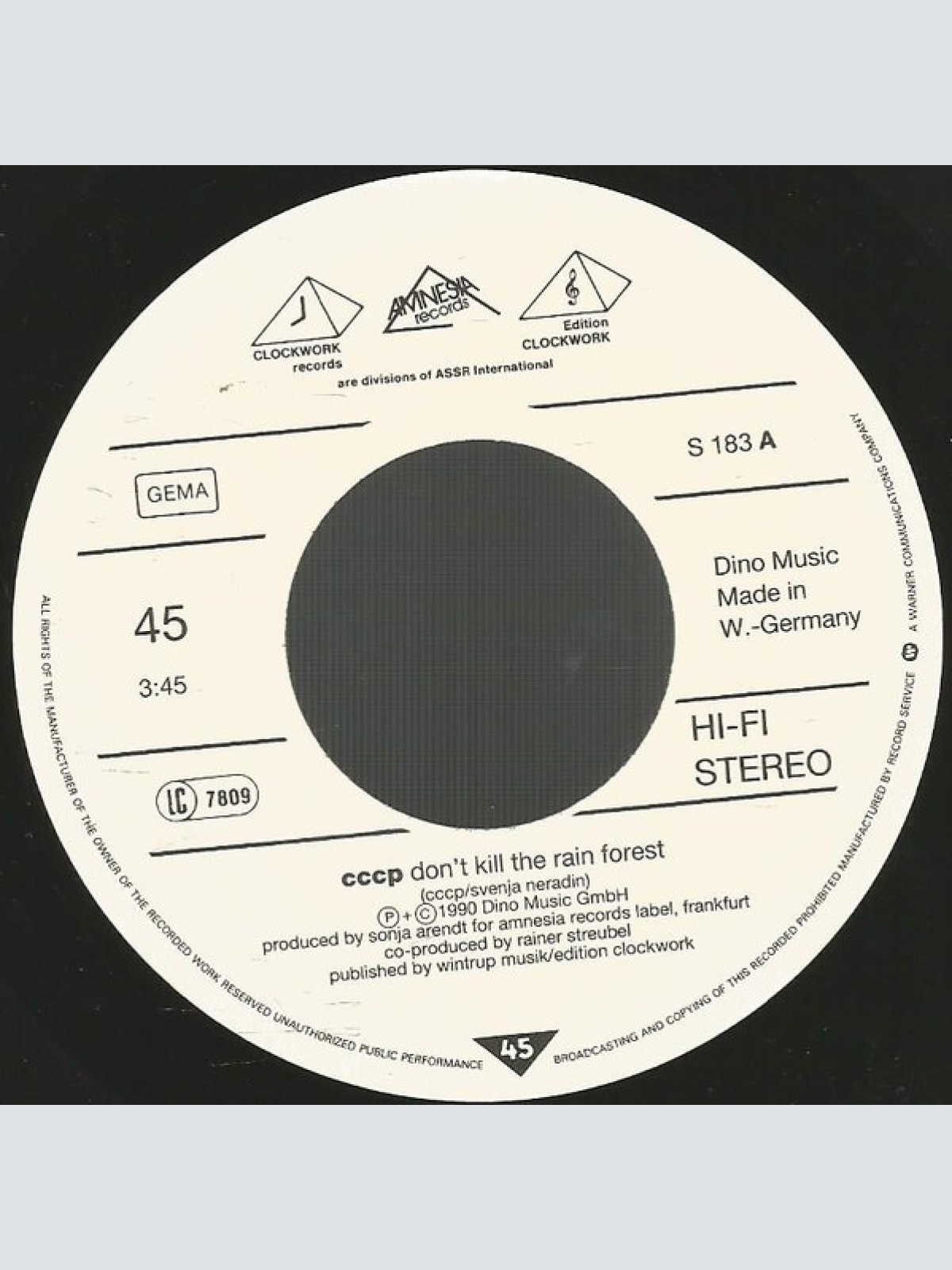 Vinyl / C.C.C.P. - Don't Kill The Rain Forest