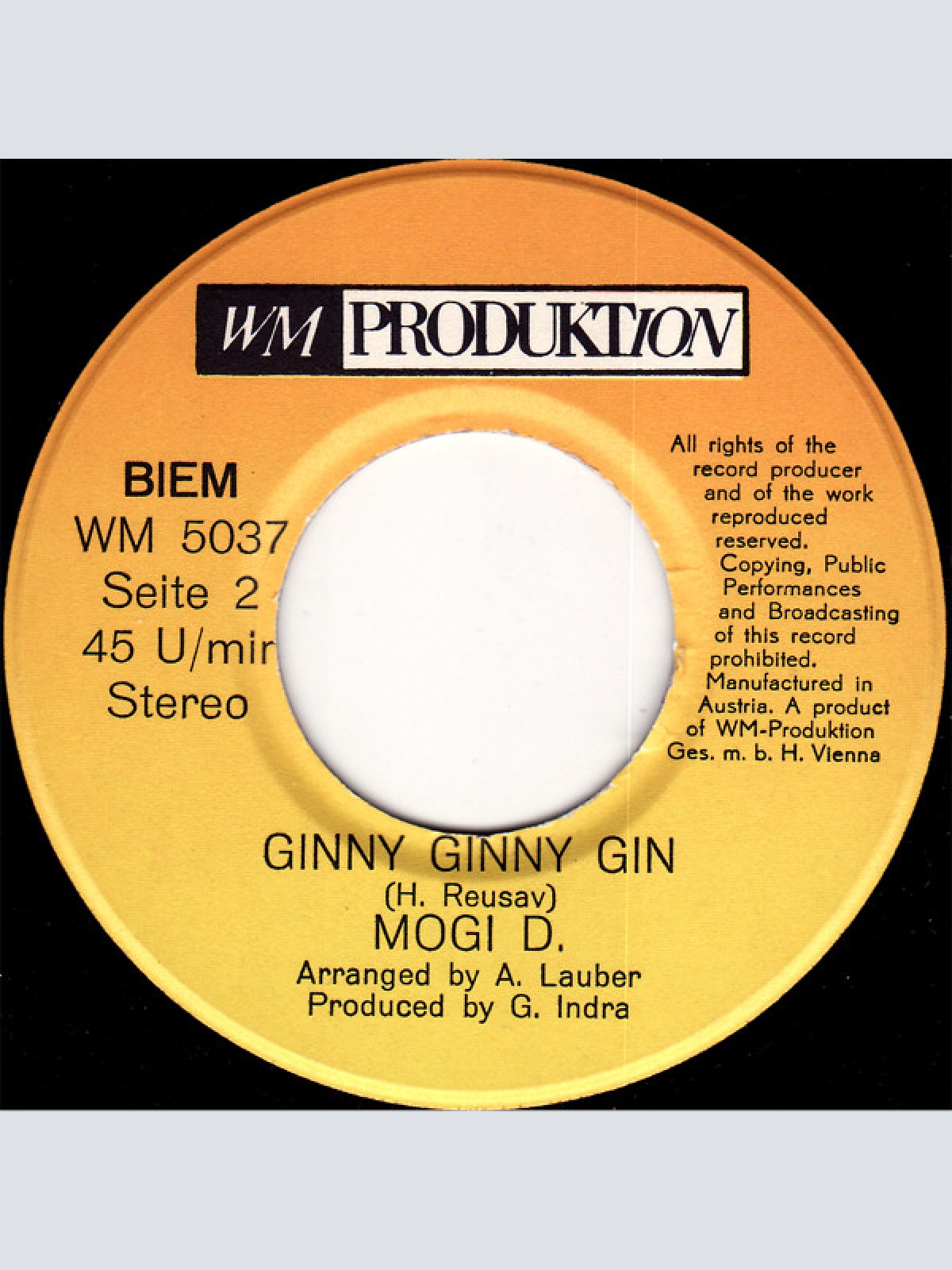Vinyl / Mogi D. - I Gotta Go (Original Live Version) / Ginny Ginny Gin