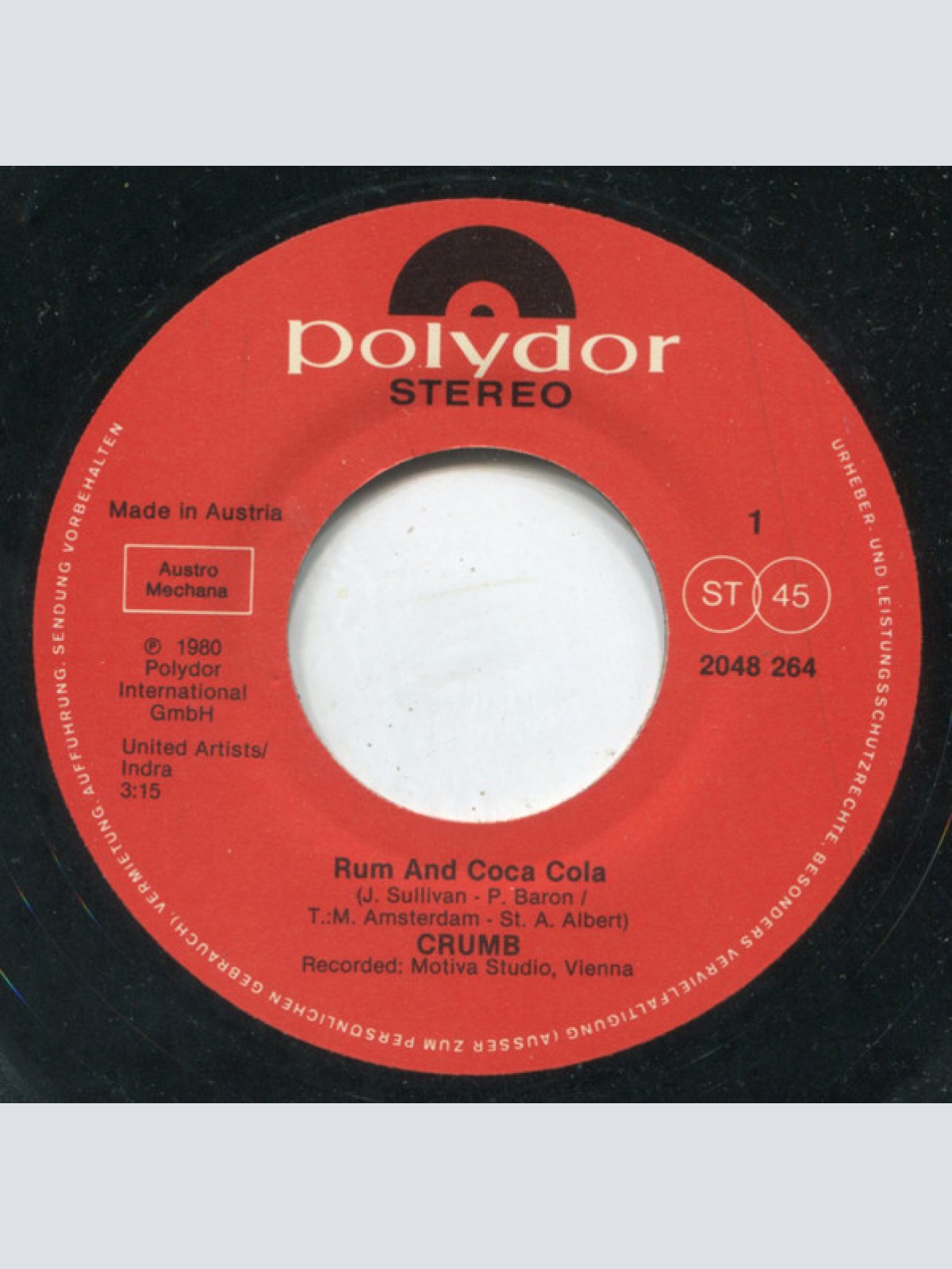 Vinyl / Crumb (6) - Rum And Coca Cola / Frisbee