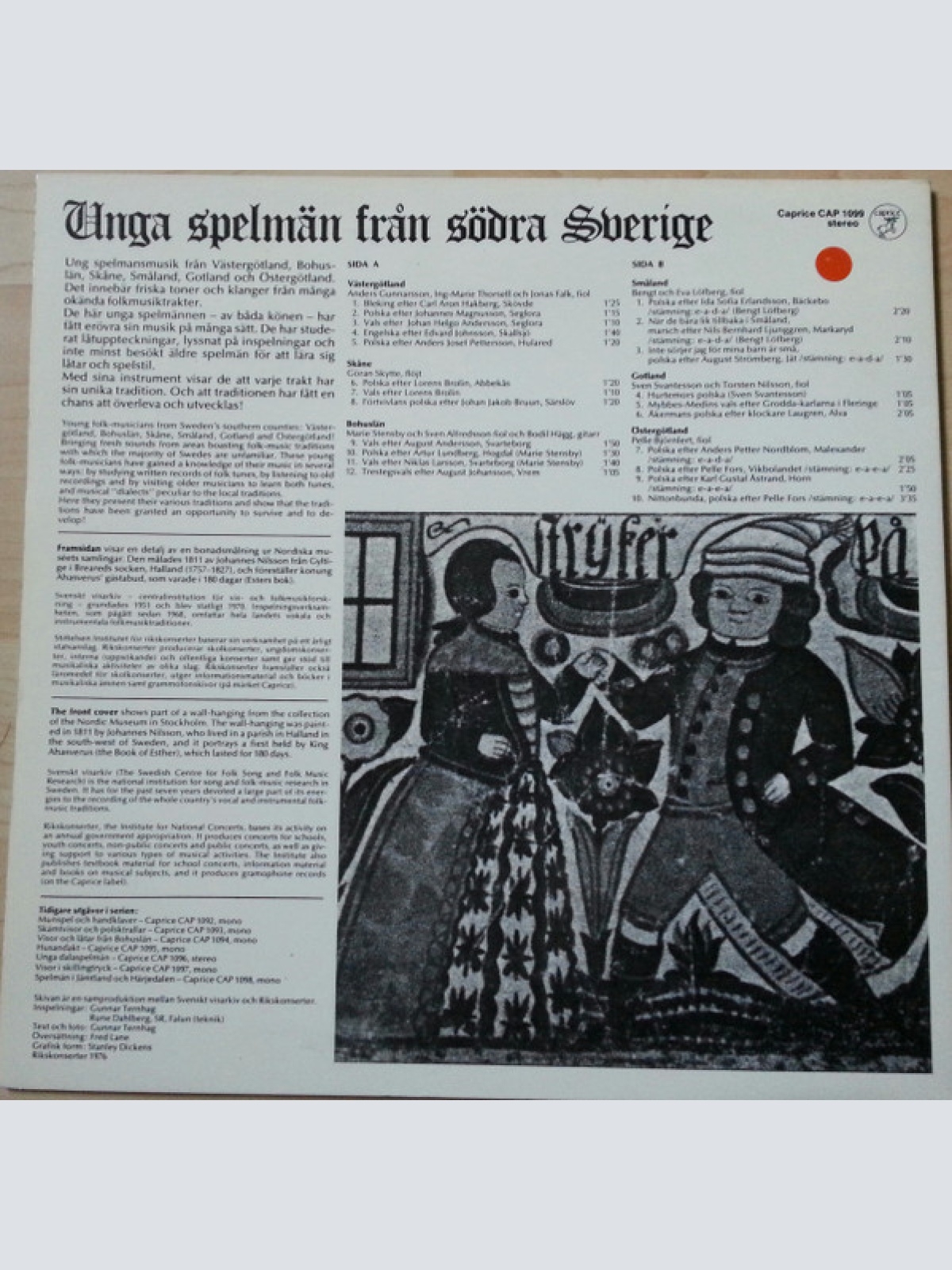Vinyl / Various - Unga Spelmän Från Södra Sverige