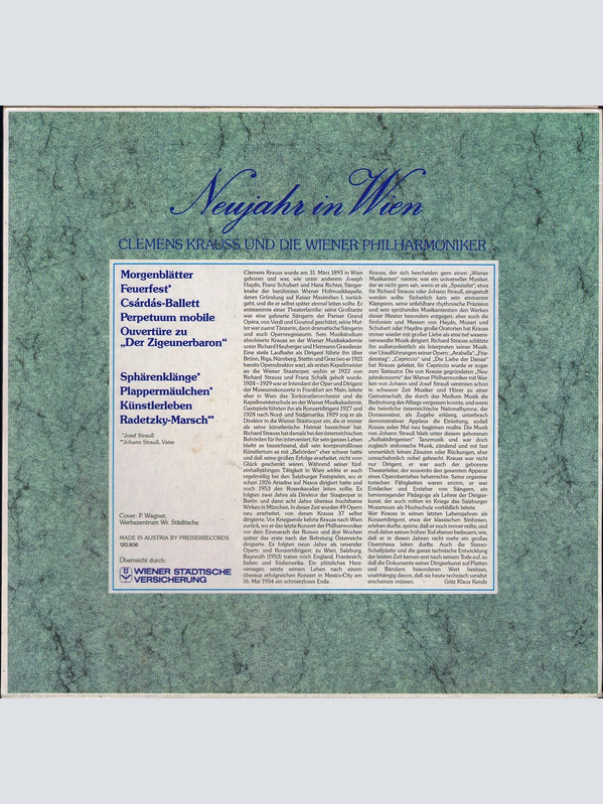 Vinyl / Wiener Philharmoniker, Clemens Krauss - Neujahr In Wien