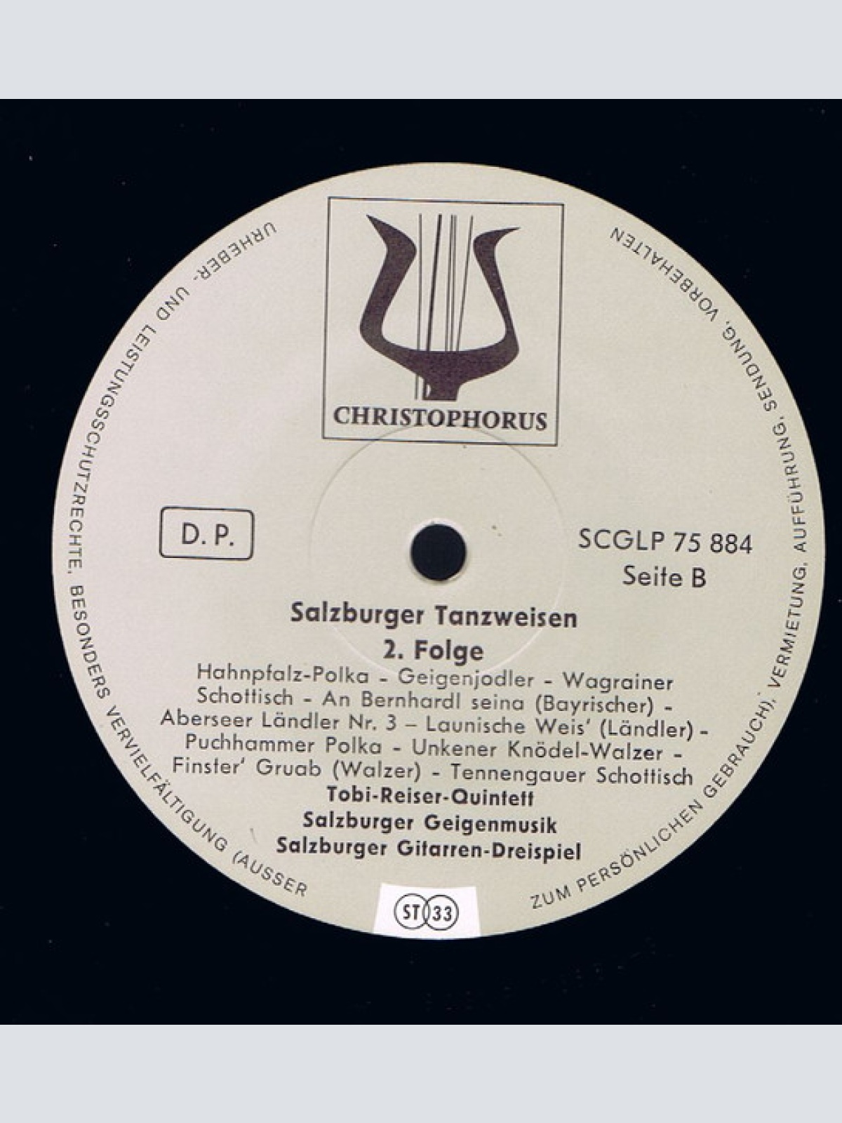 Vinyl / Tobi Reiser Quintett, Salzburger Geigenmusik, Salzburger Gitarren-Dreispiel - Salzburger Tanzweisen - Zweite Folge