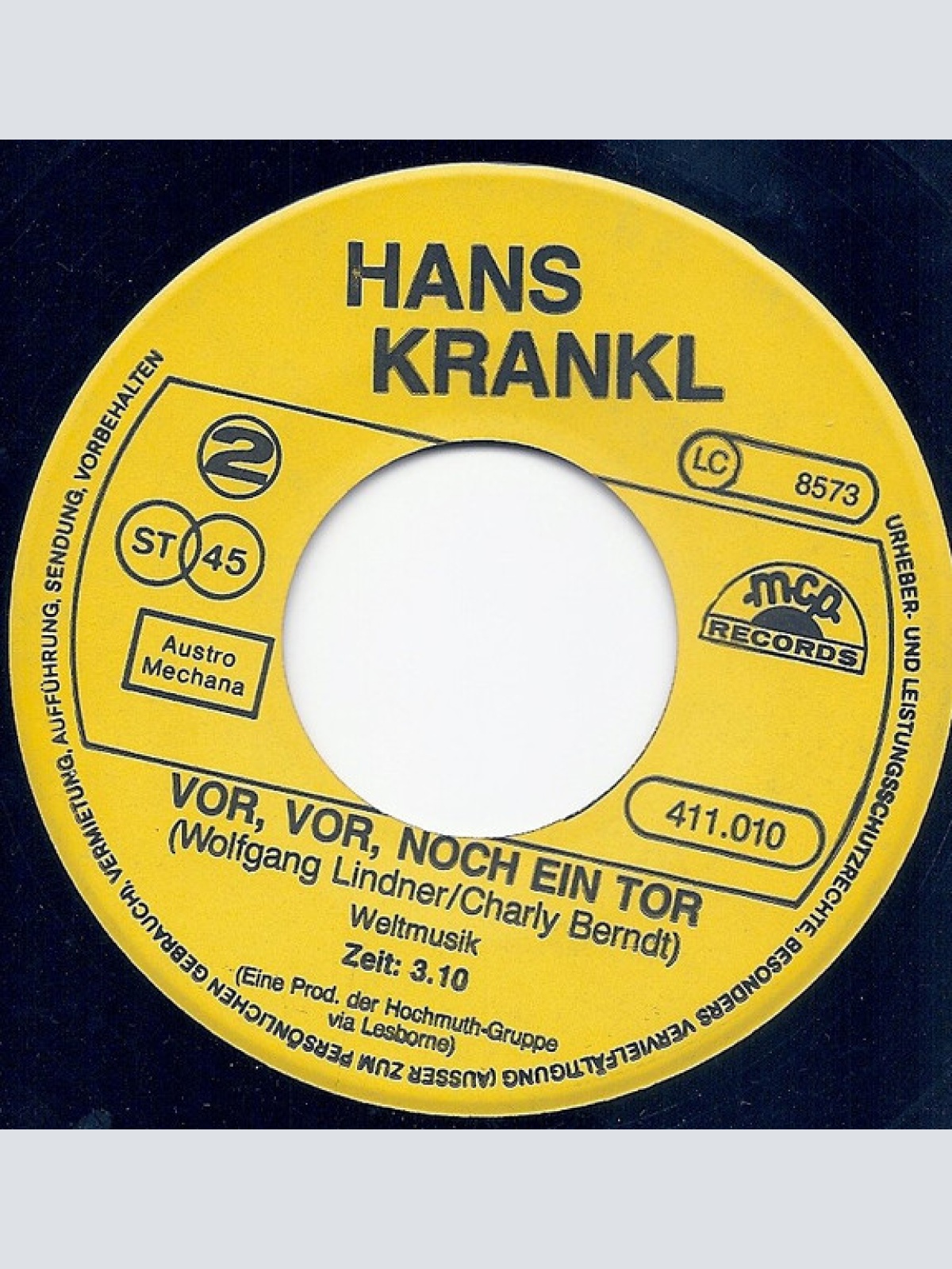 Vinyl / Hans Krankl - Ohne Ball'n Und Ohne Netz