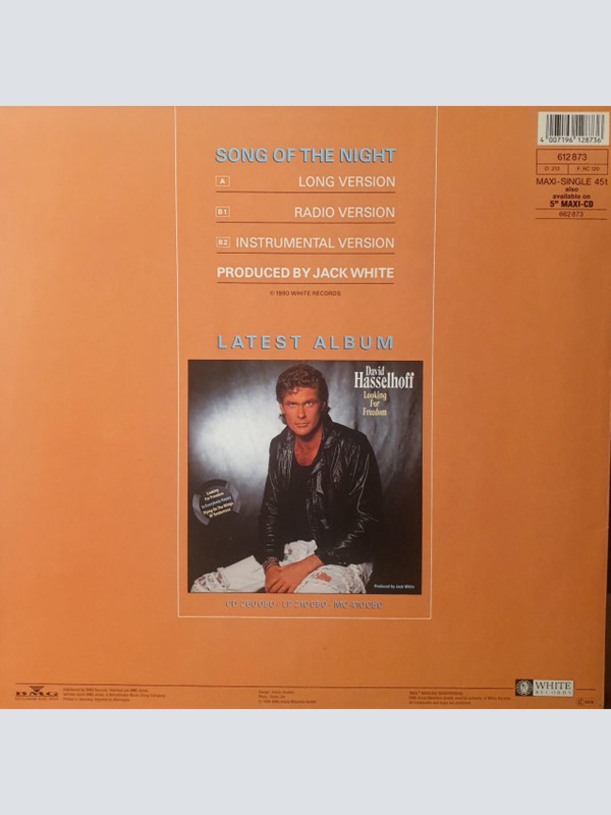 Vinyl / David Hasselhoff - Song Of The Night
