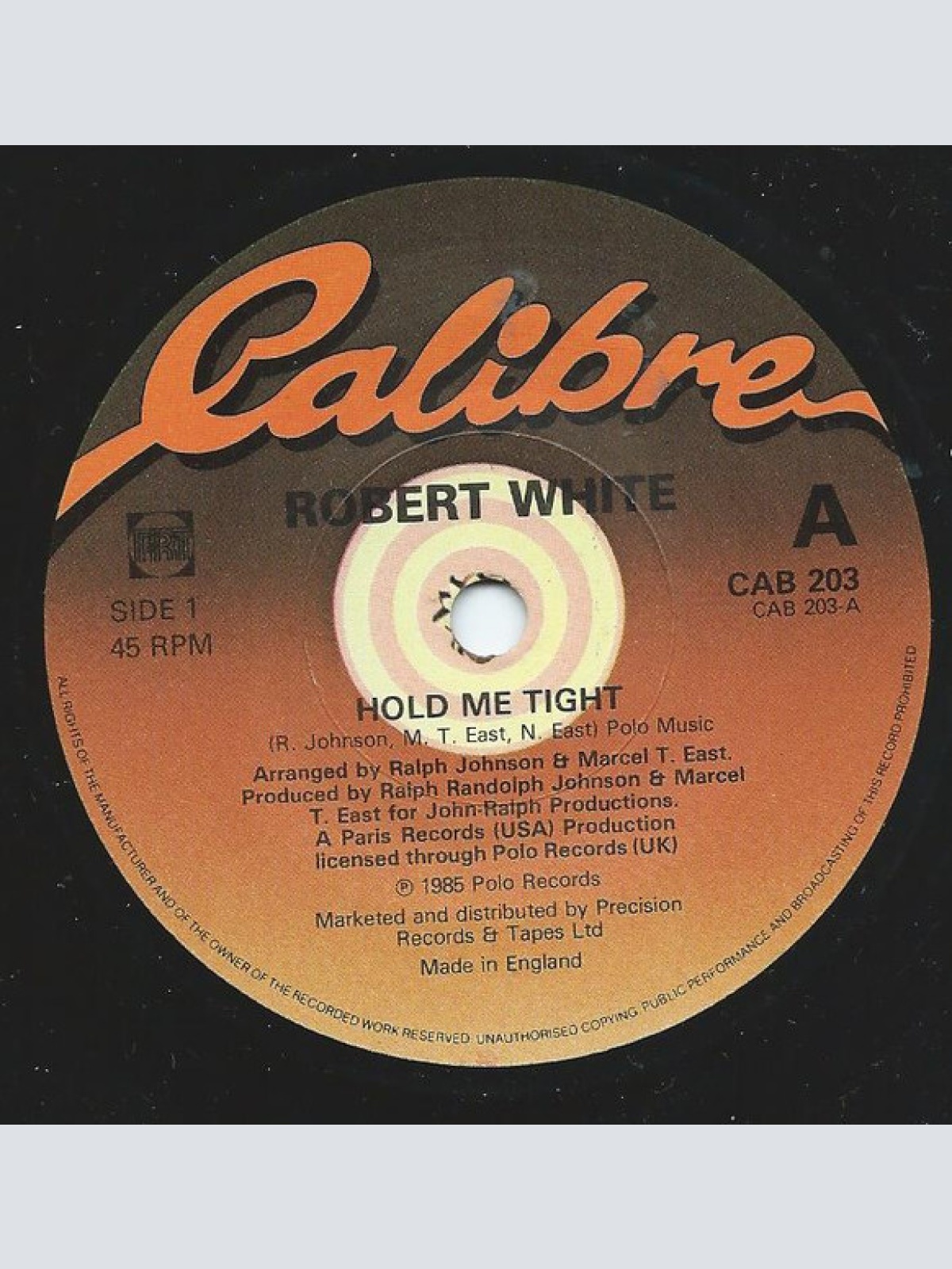 Vinyl / Robert White (8) - Hold Me Tight