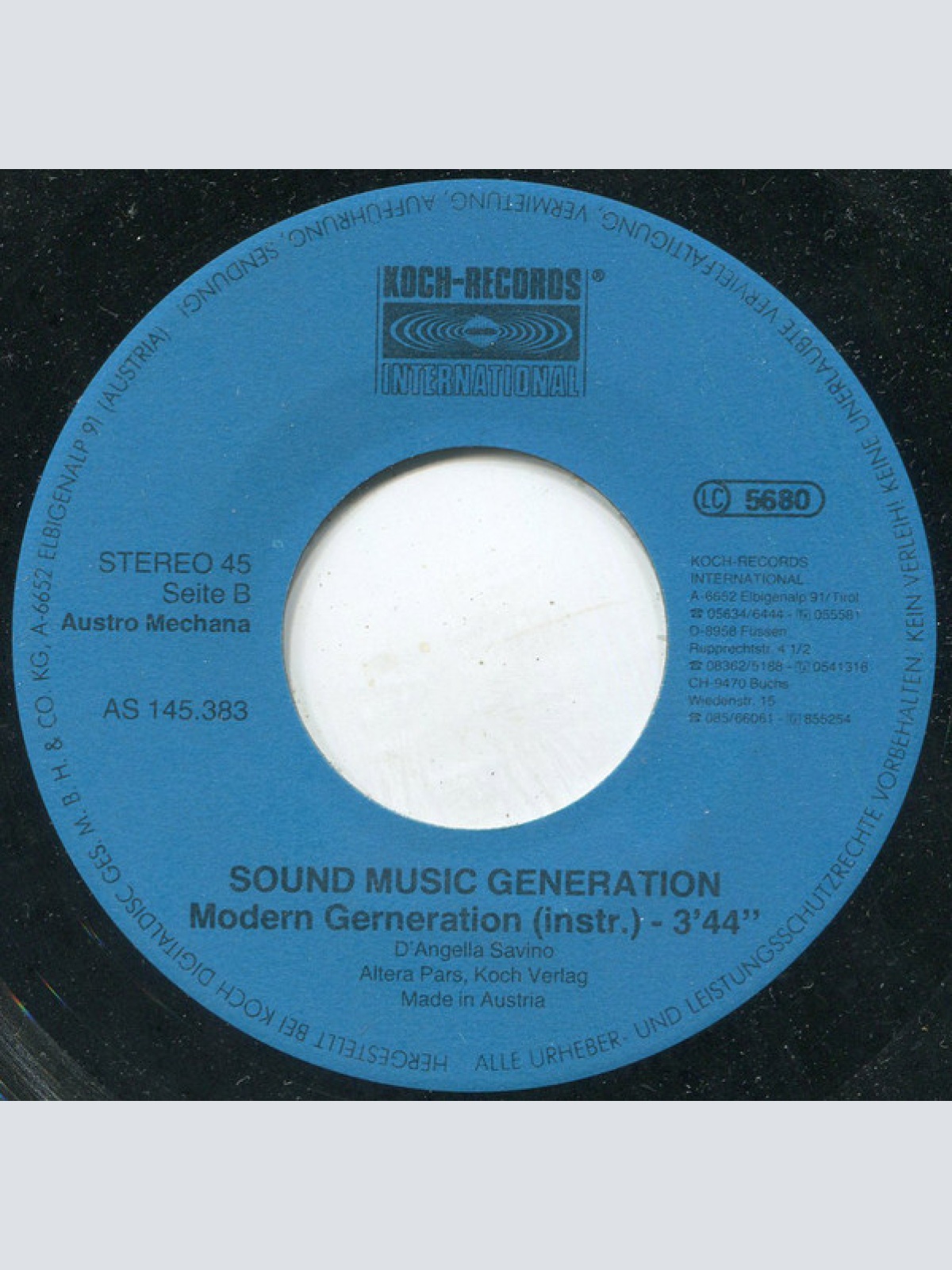 Vinyl / Sound Music Generation - Modern Generation