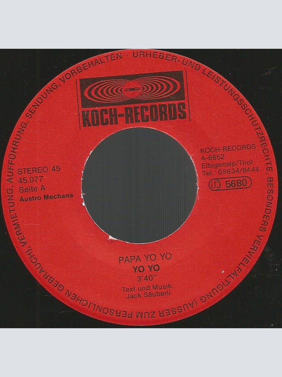 Vinyl / Papa Yo-Yo - Yo Yo / Yo-Yo, Das Ist Unser Lebenslauf