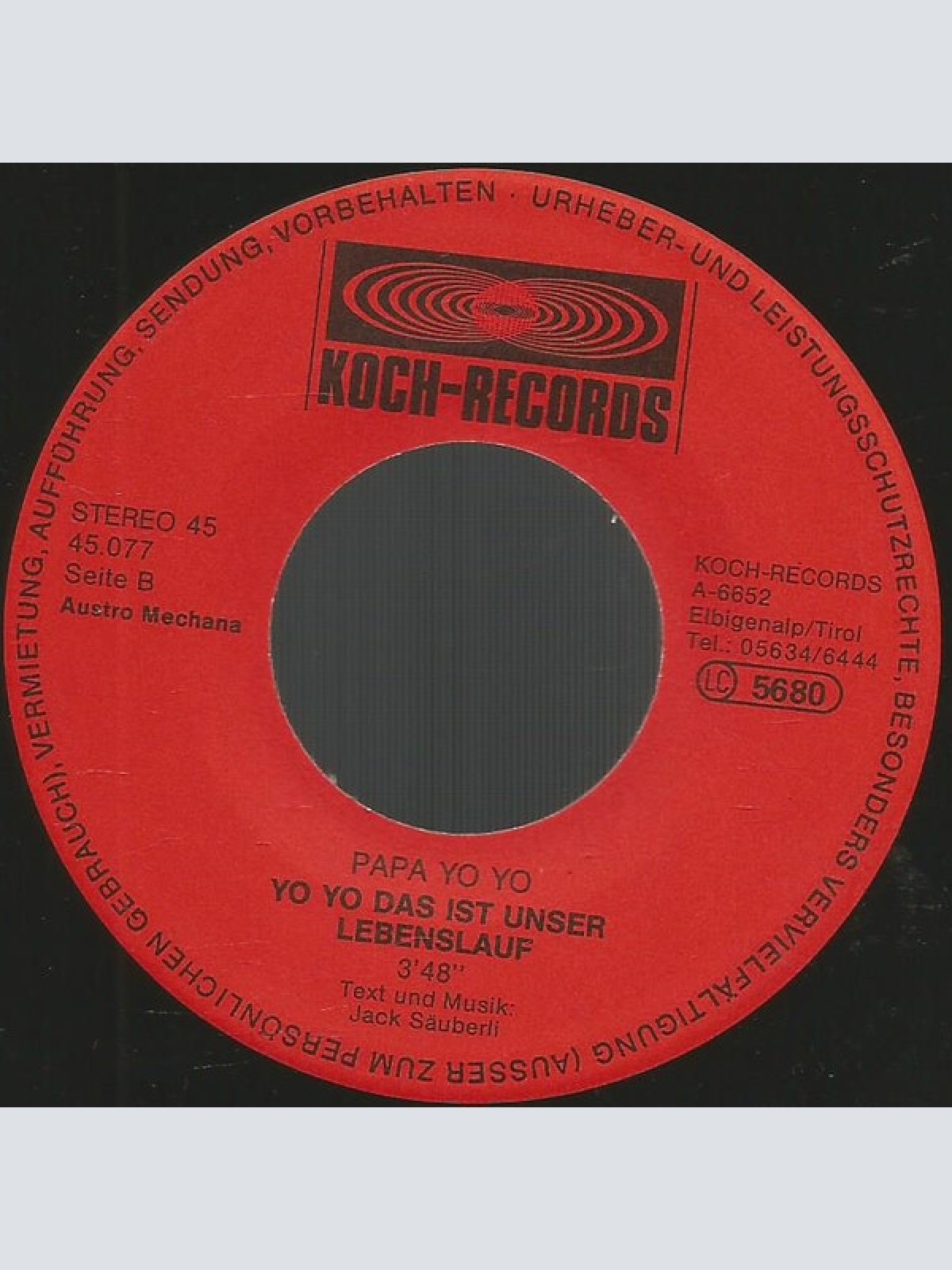 Vinyl / Papa Yo-Yo - Yo Yo / Yo-Yo, Das Ist Unser Lebenslauf