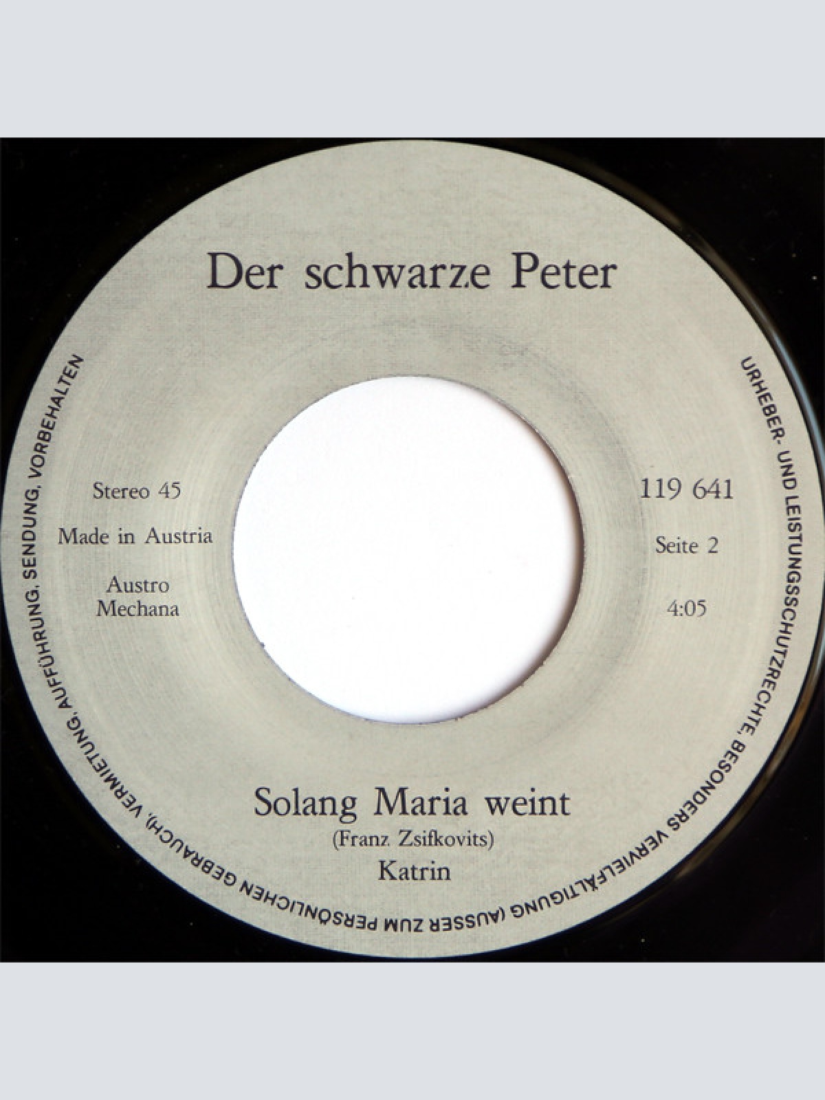 Vinyl / Katrin (13) - Der Schwarze Peter