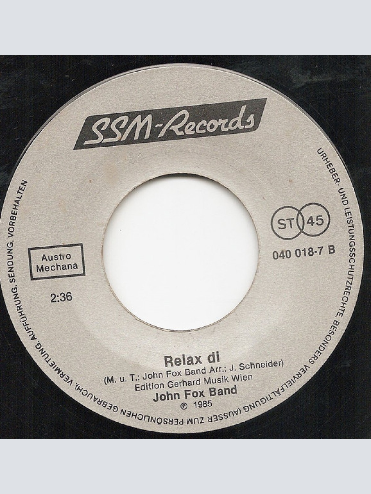 Vinyl / John Fox Band - Narrenkast'l Schaun, Luftschlösser Bau'n