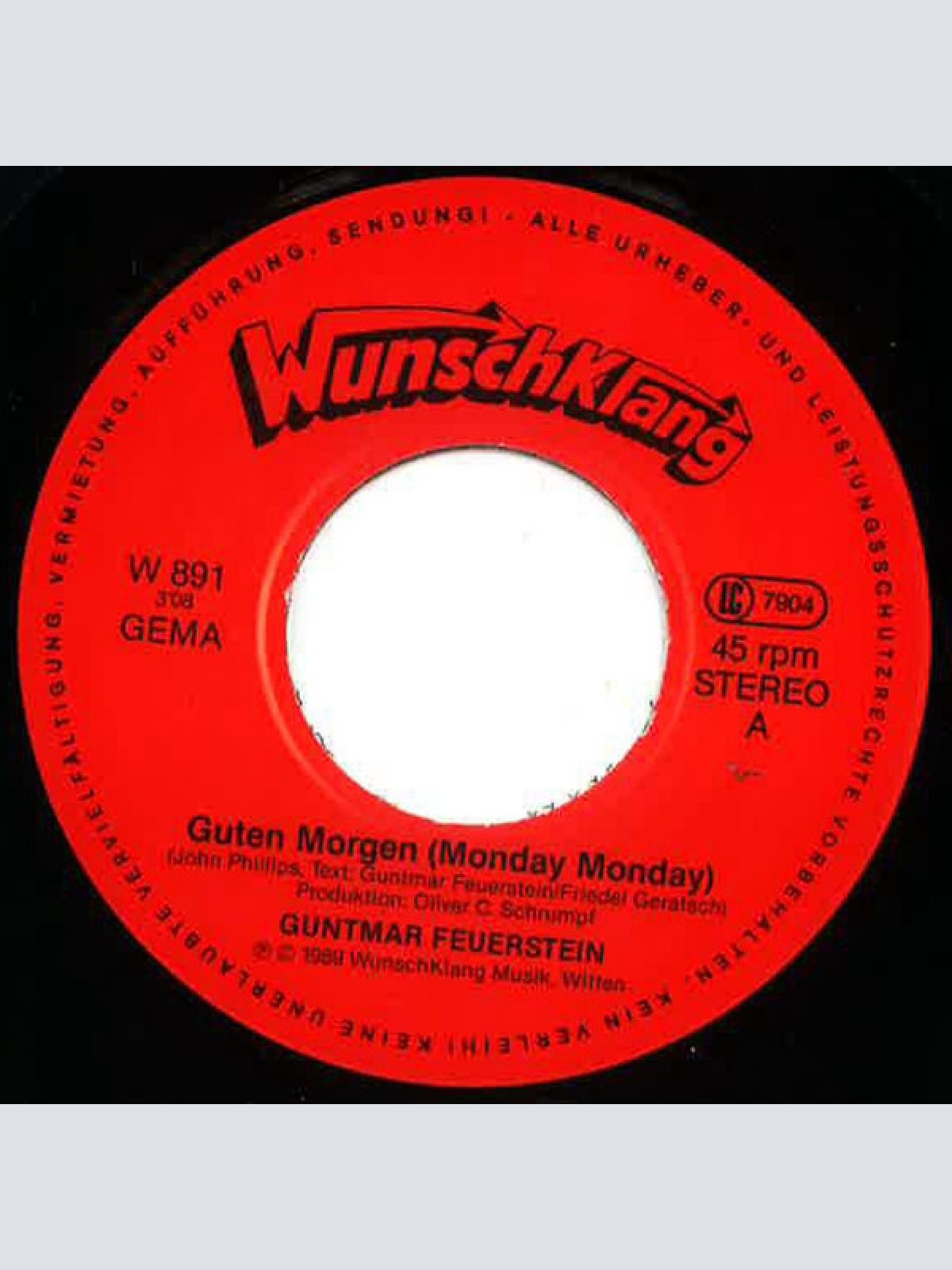 Vinyl / Guntmar Feuerstein - Guten Morgen (Monday, Monday)
