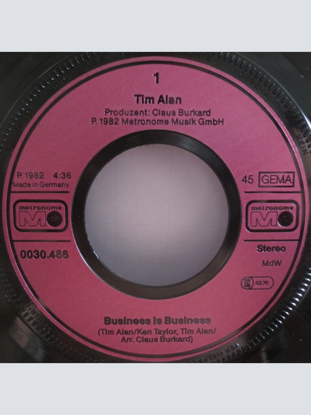 Vinyl / Tim Alan - Business Is Business